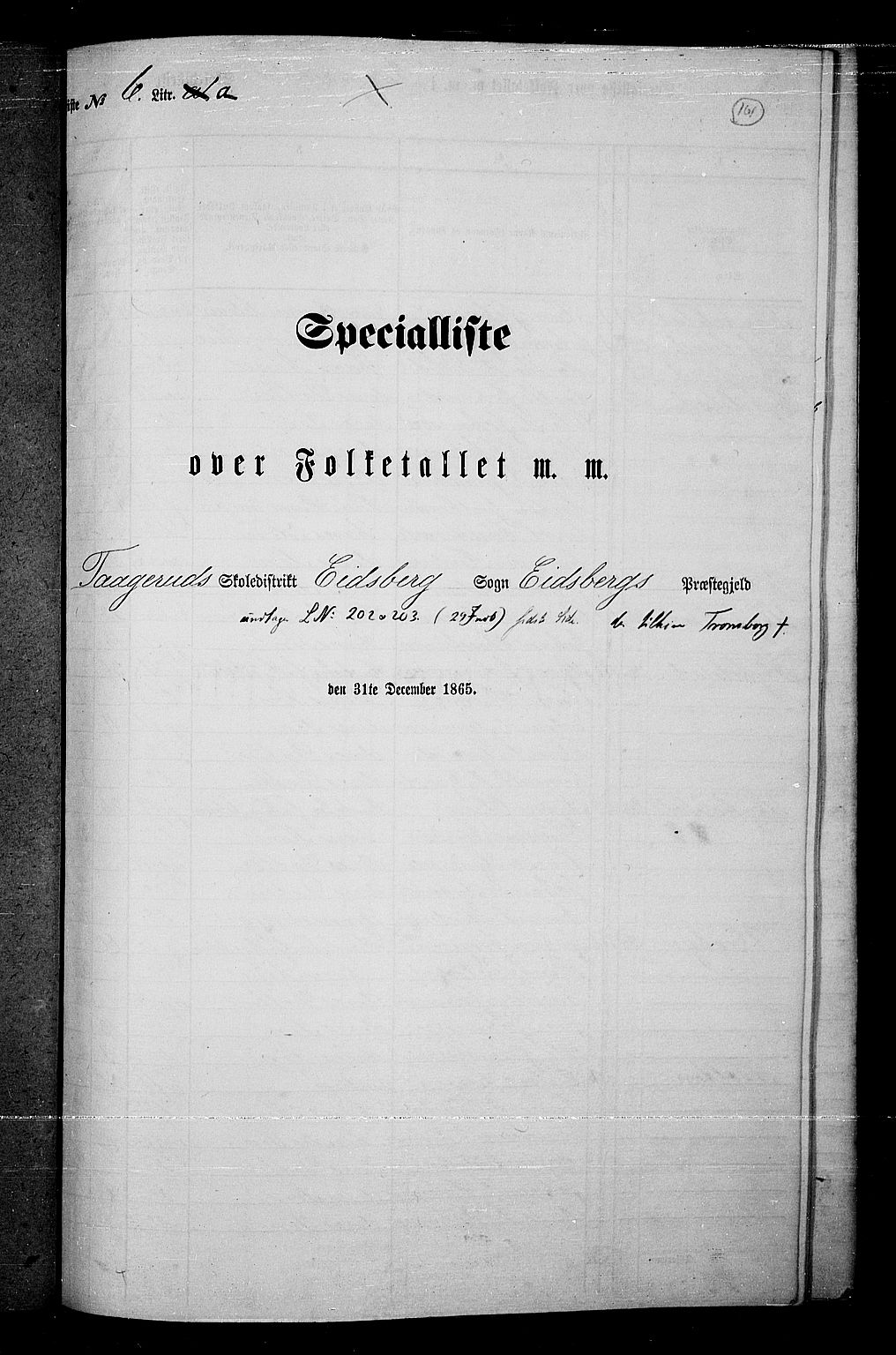 RA, Folketelling 1865 for 0125P Eidsberg prestegjeld, 1865, s. 146