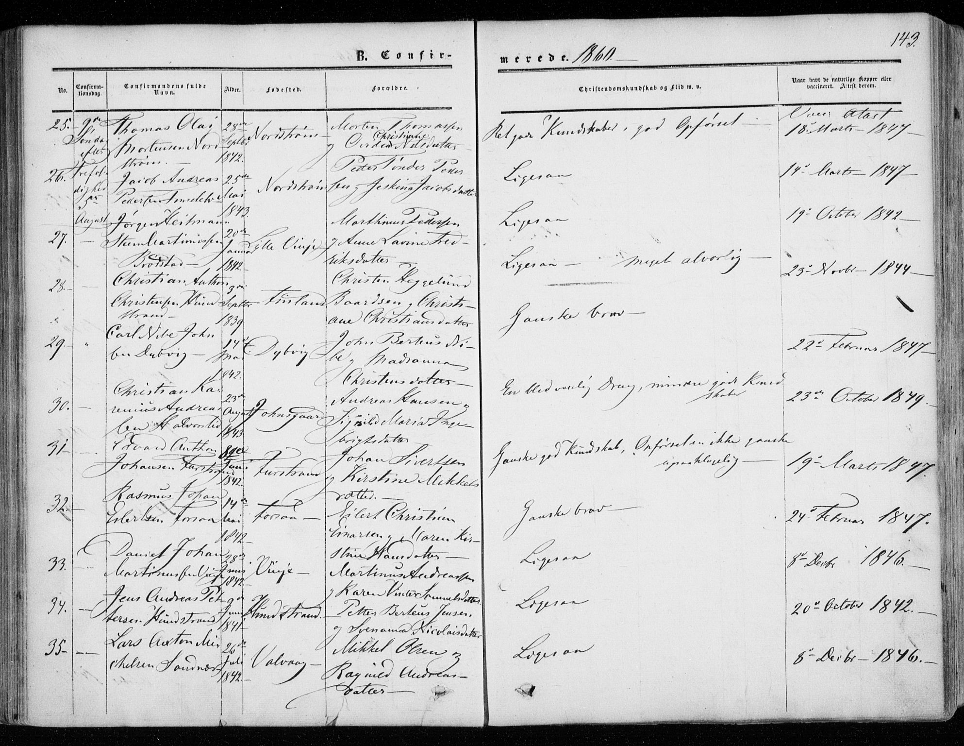 Tranøy sokneprestkontor, AV/SATØ-S-1313/I/Ia/Iaa/L0007kirke: Ministerialbok nr. 7, 1856-1866, s. 143
