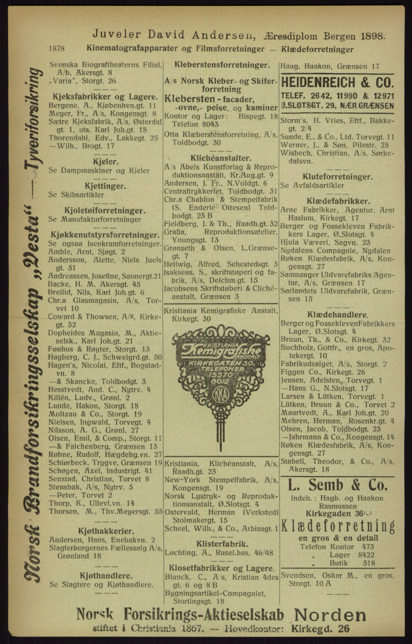 Kristiania/Oslo adressebok, PUBL/-, 1916, s. 1878
