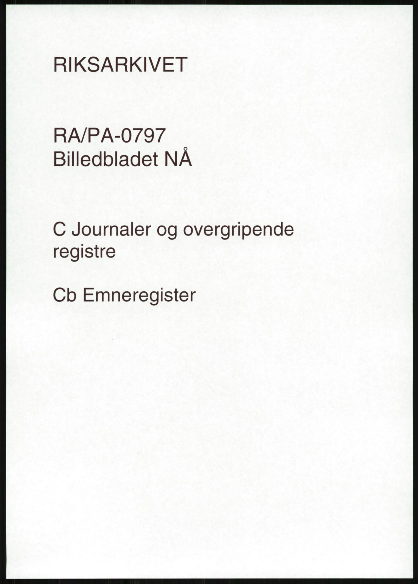 Billedbladet NÅ, AV/RA-PA-0797, 1952-1995