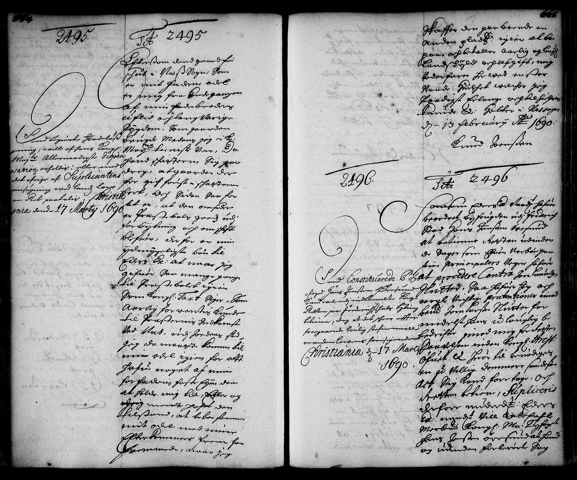Stattholderembetet 1572-1771, AV/RA-EA-2870/Ae/L0007: Supplikasjons- og resolusjonsprotokoll, 1689-1691, s. 664-665