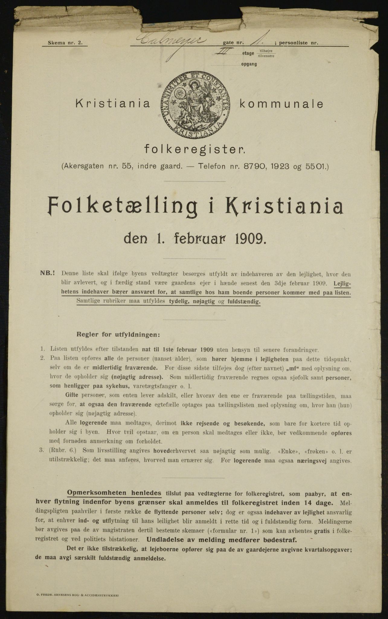 OBA, Kommunal folketelling 1.2.1909 for Kristiania kjøpstad, 1909, s. 10222