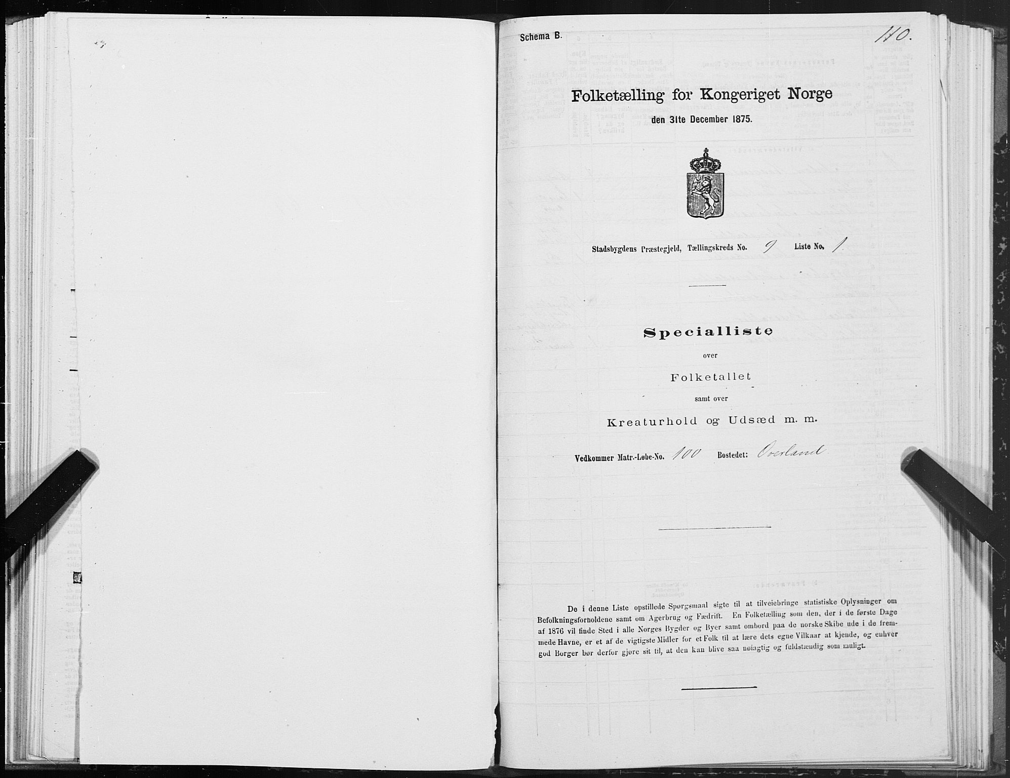 SAT, Folketelling 1875 for 1625P Stadsbygd prestegjeld, 1875, s. 5110