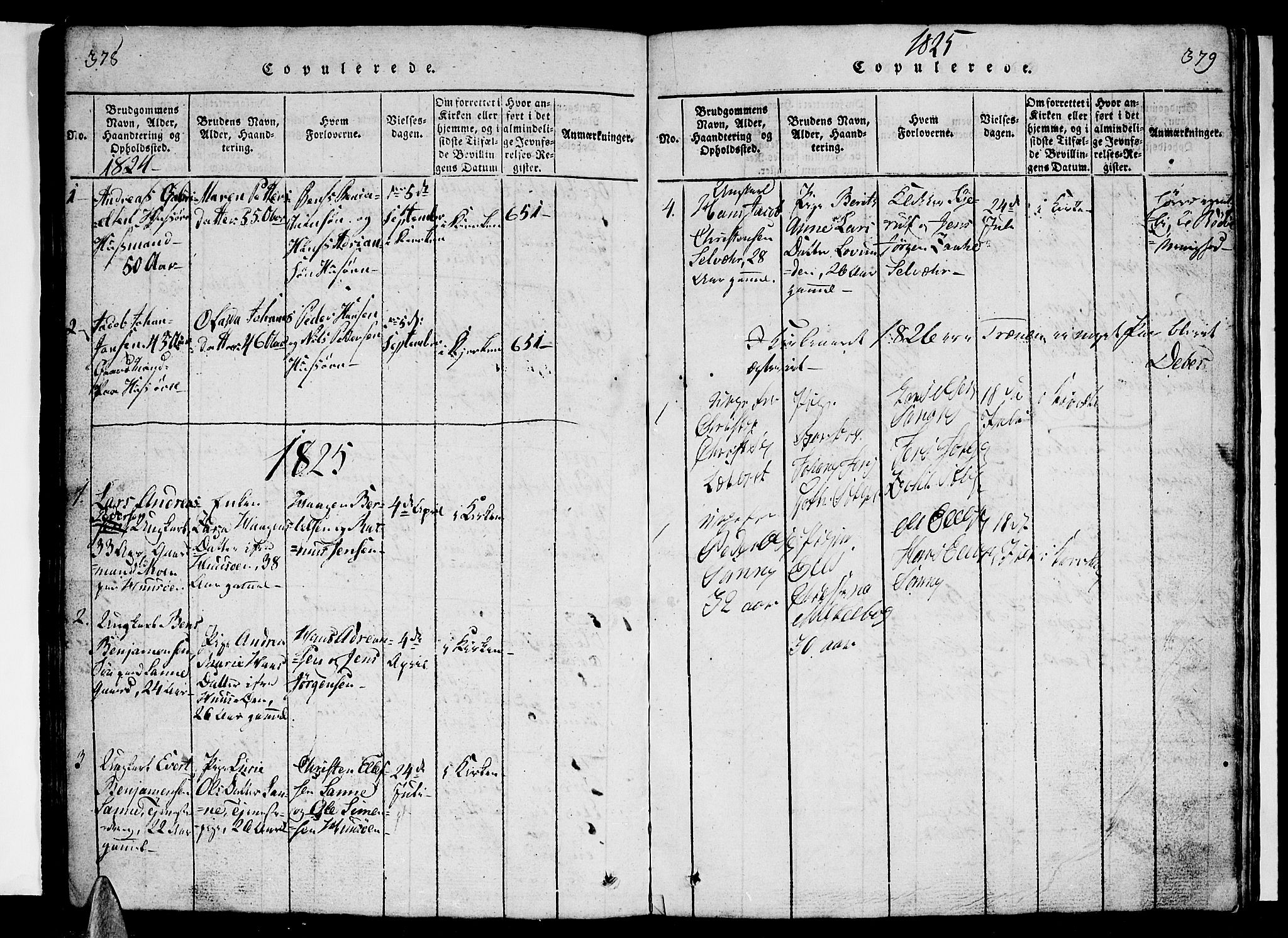 Ministerialprotokoller, klokkerbøker og fødselsregistre - Nordland, AV/SAT-A-1459/840/L0581: Klokkerbok nr. 840C01, 1820-1873, s. 378-379