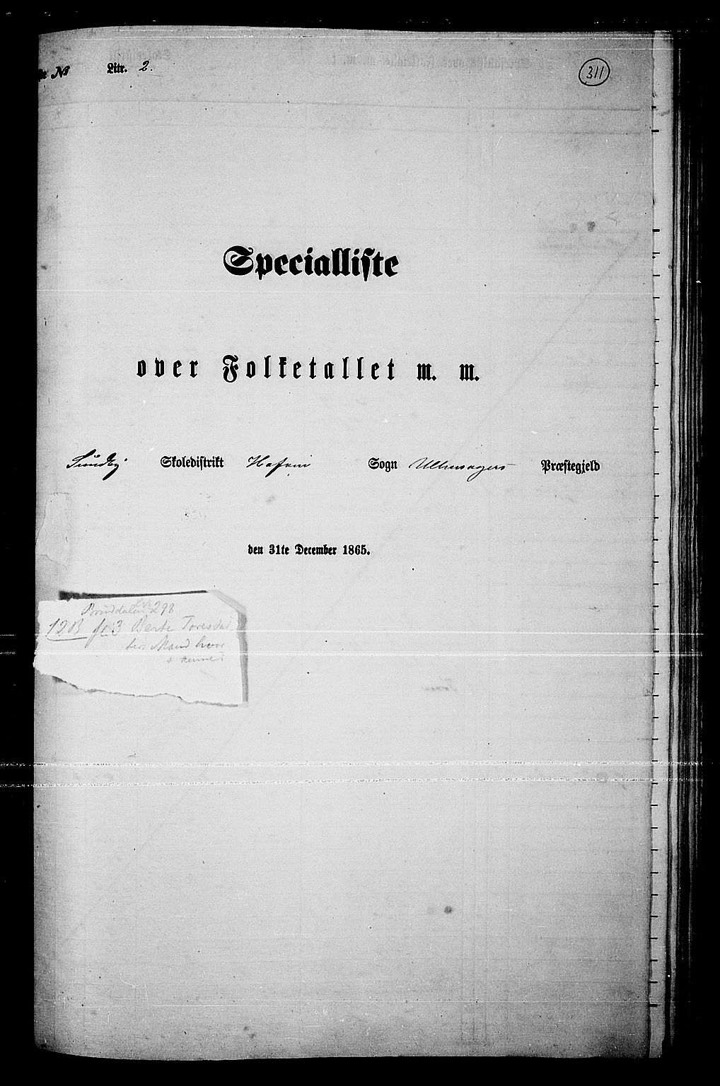 RA, Folketelling 1865 for 0235P Ullensaker prestegjeld, 1865, s. 271