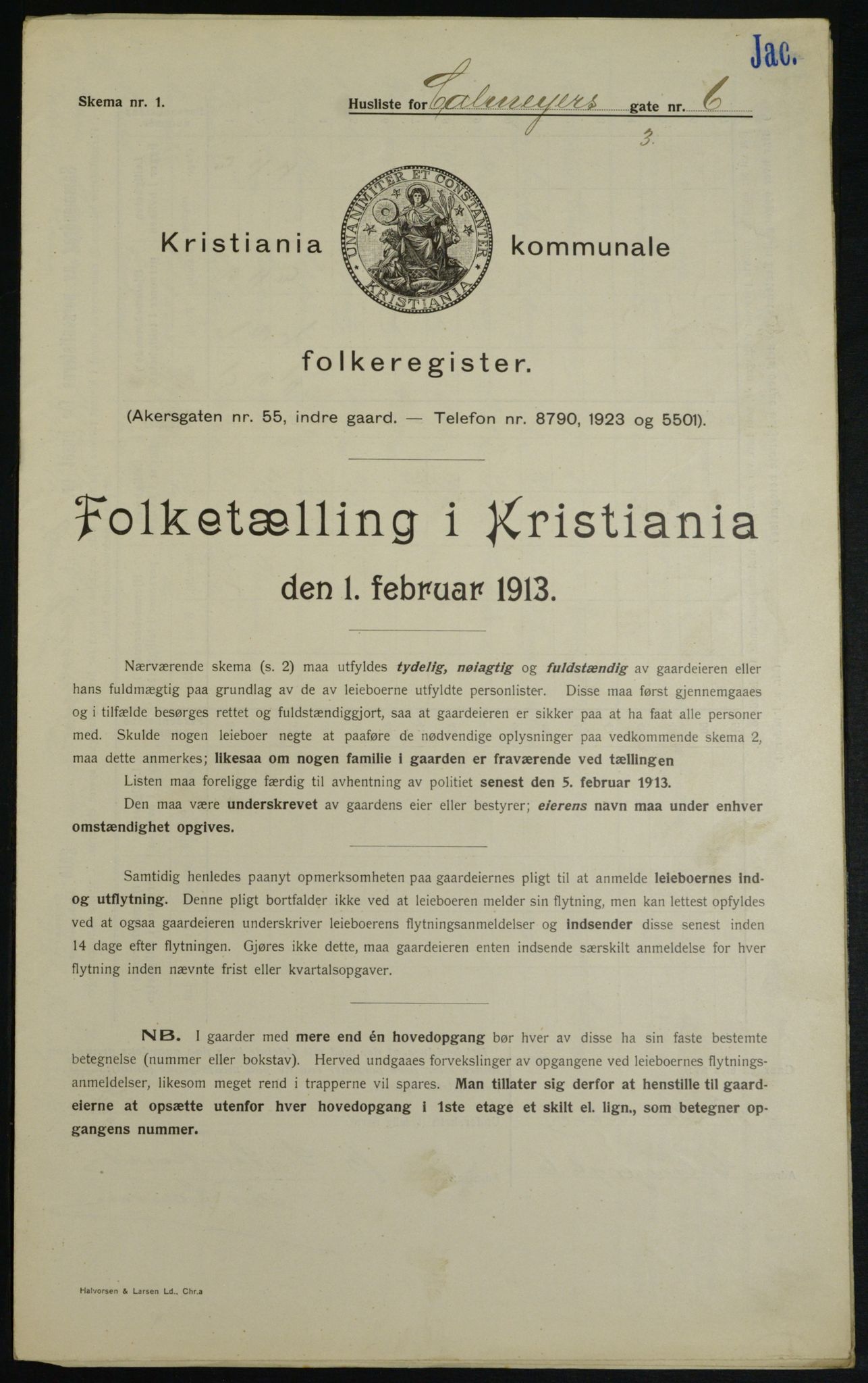 OBA, Kommunal folketelling 1.2.1913 for Kristiania, 1913, s. 11402