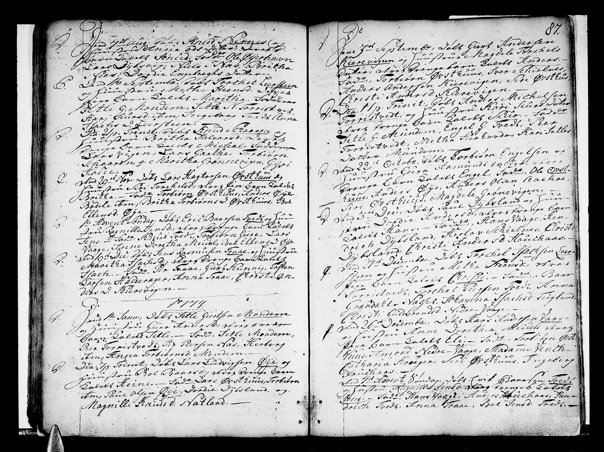 Strandebarm sokneprestembete, SAB/A-78401/H/Haa: Ministerialbok nr. A 3 /3, 1751-1787, s. 87
