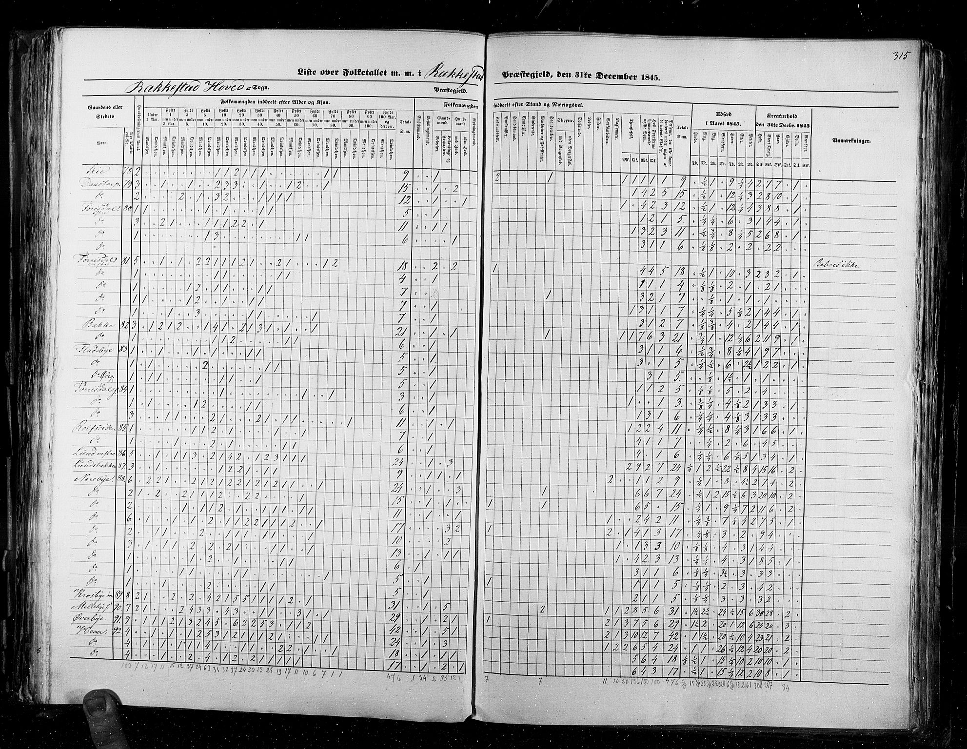 RA, Folketellingen 1845, bind 2: Smålenenes amt og Akershus amt, 1845, s. 315