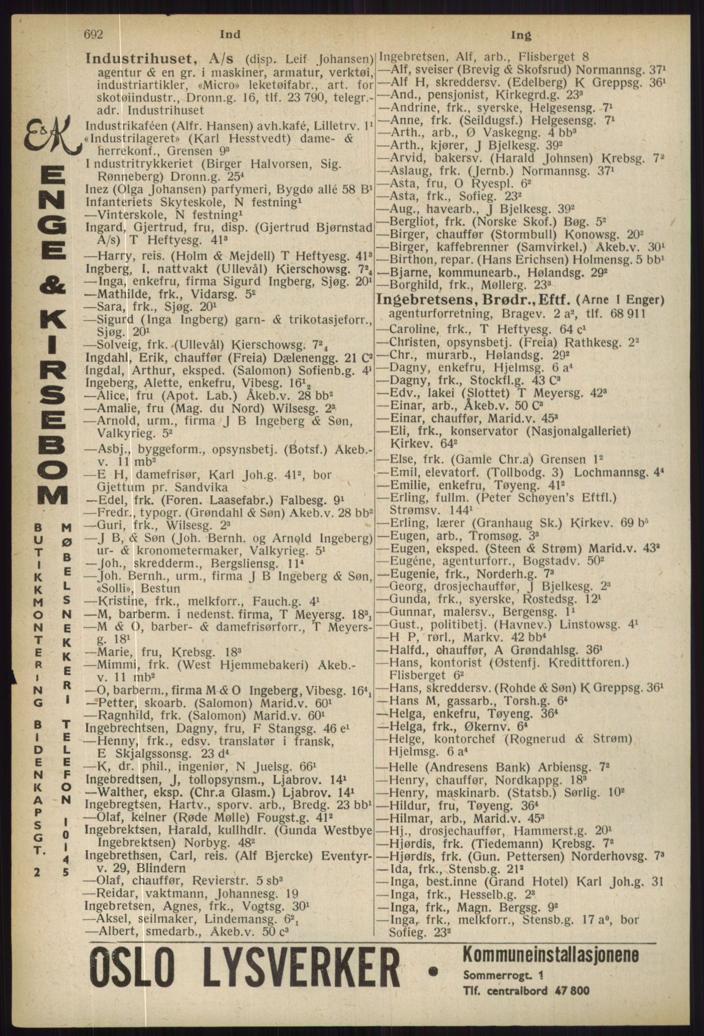 Kristiania/Oslo adressebok, PUBL/-, 1936, s. 692