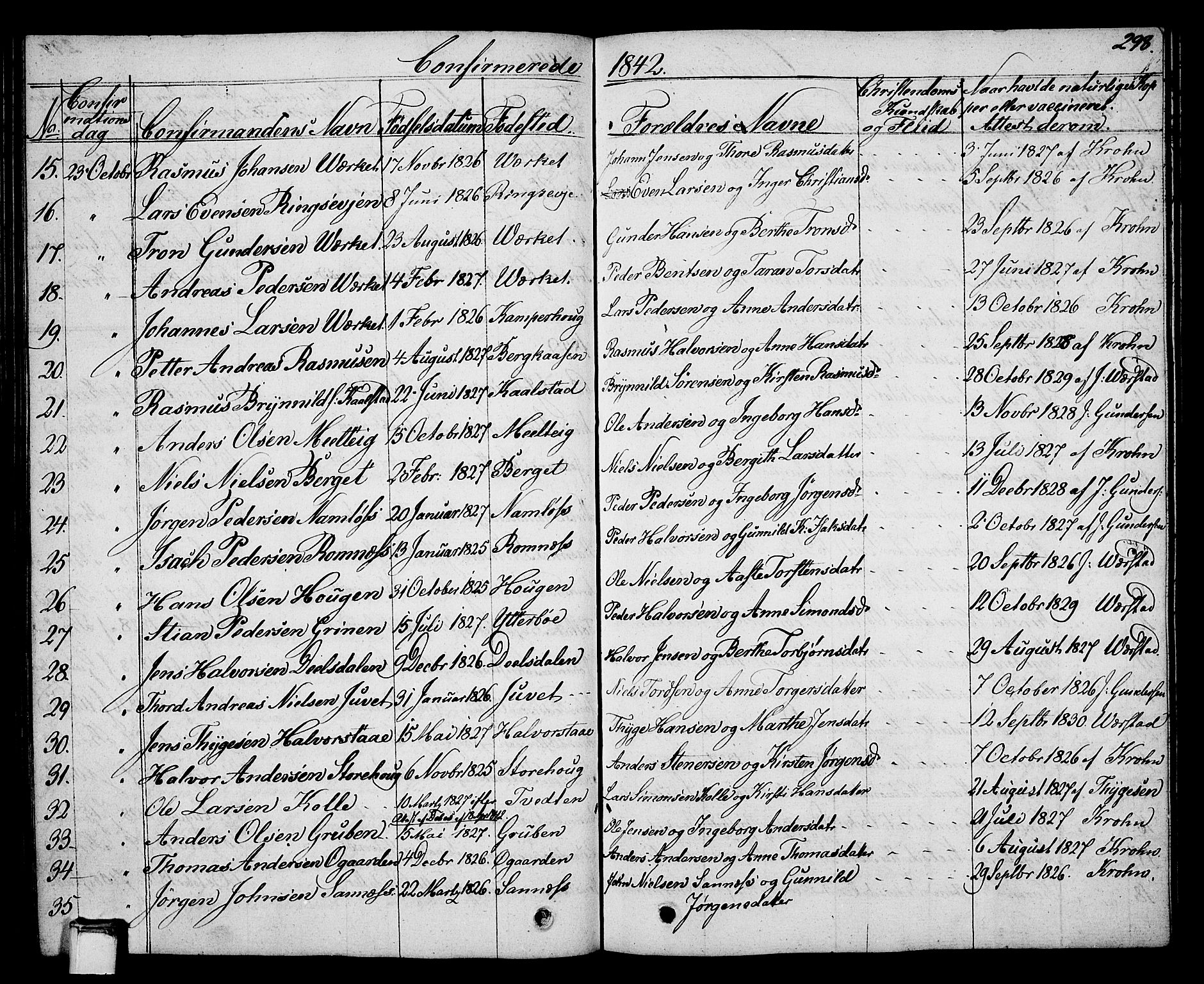 Holla kirkebøker, AV/SAKO-A-272/G/Ga/L0002: Klokkerbok nr. I 2, 1830-1848, s. 298