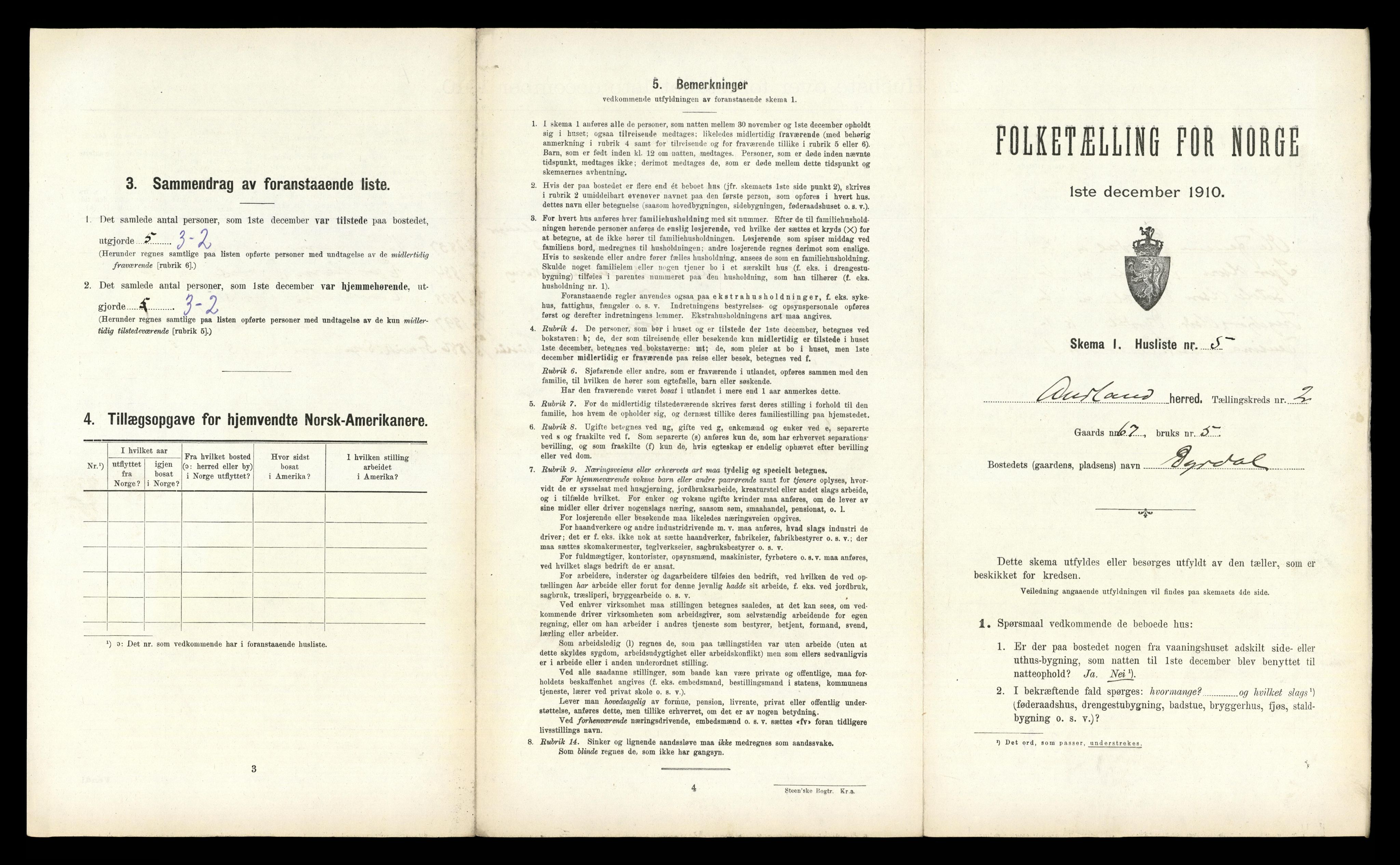 RA, Folketelling 1910 for 1421 Aurland herred, 1910, s. 147