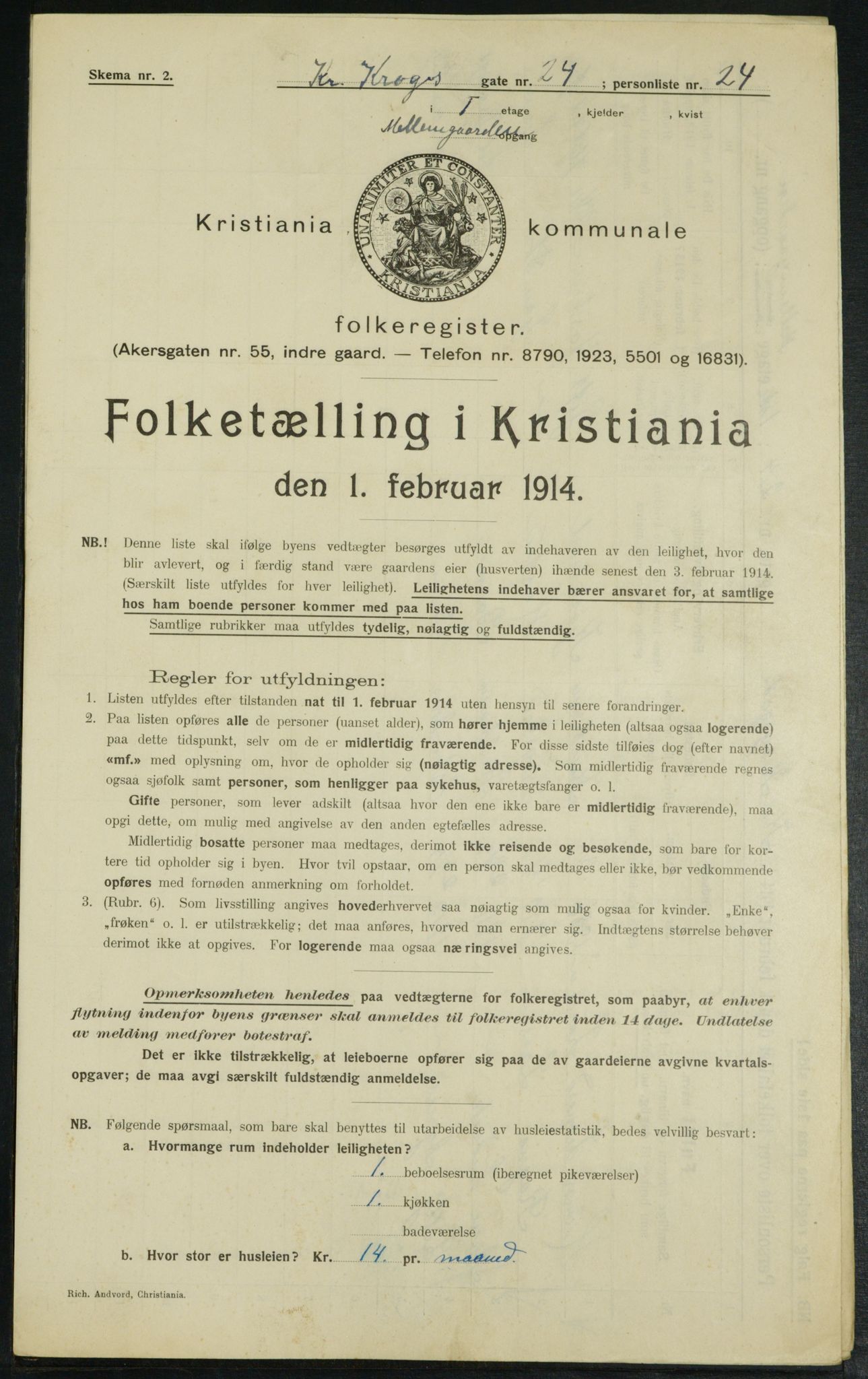 OBA, Kommunal folketelling 1.2.1914 for Kristiania, 1914, s. 12041