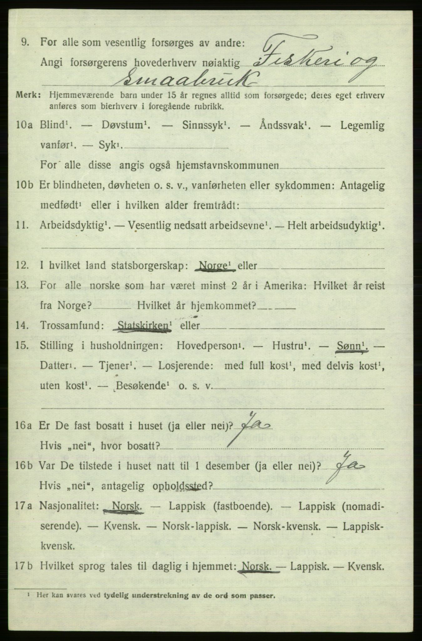 SATØ, Folketelling 1920 for 2016 Sørøysund herred, 1920, s. 3173