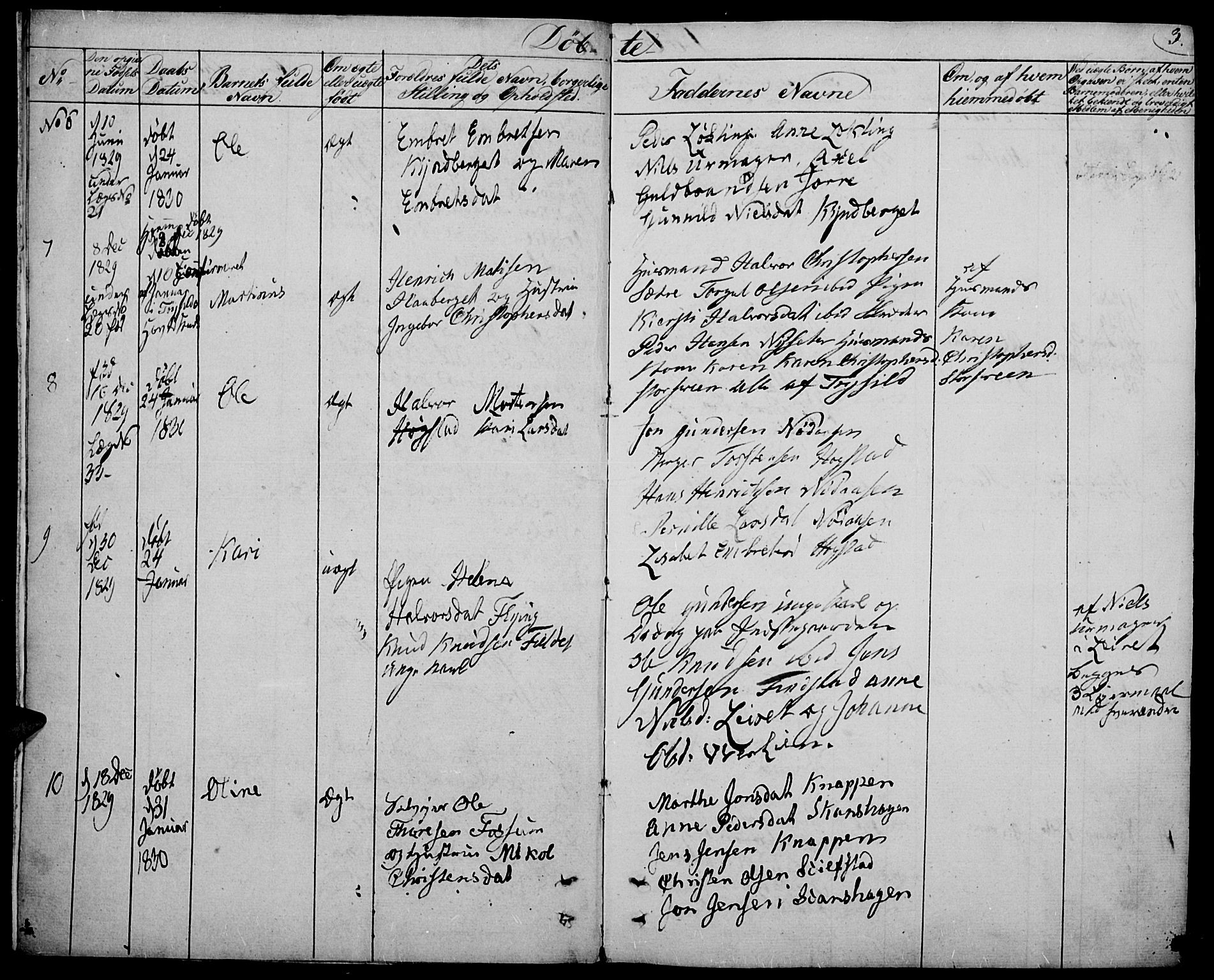 Elverum prestekontor, AV/SAH-PREST-044/H/Ha/Haa/L0008: Ministerialbok nr. 8, 1830-1842, s. 3