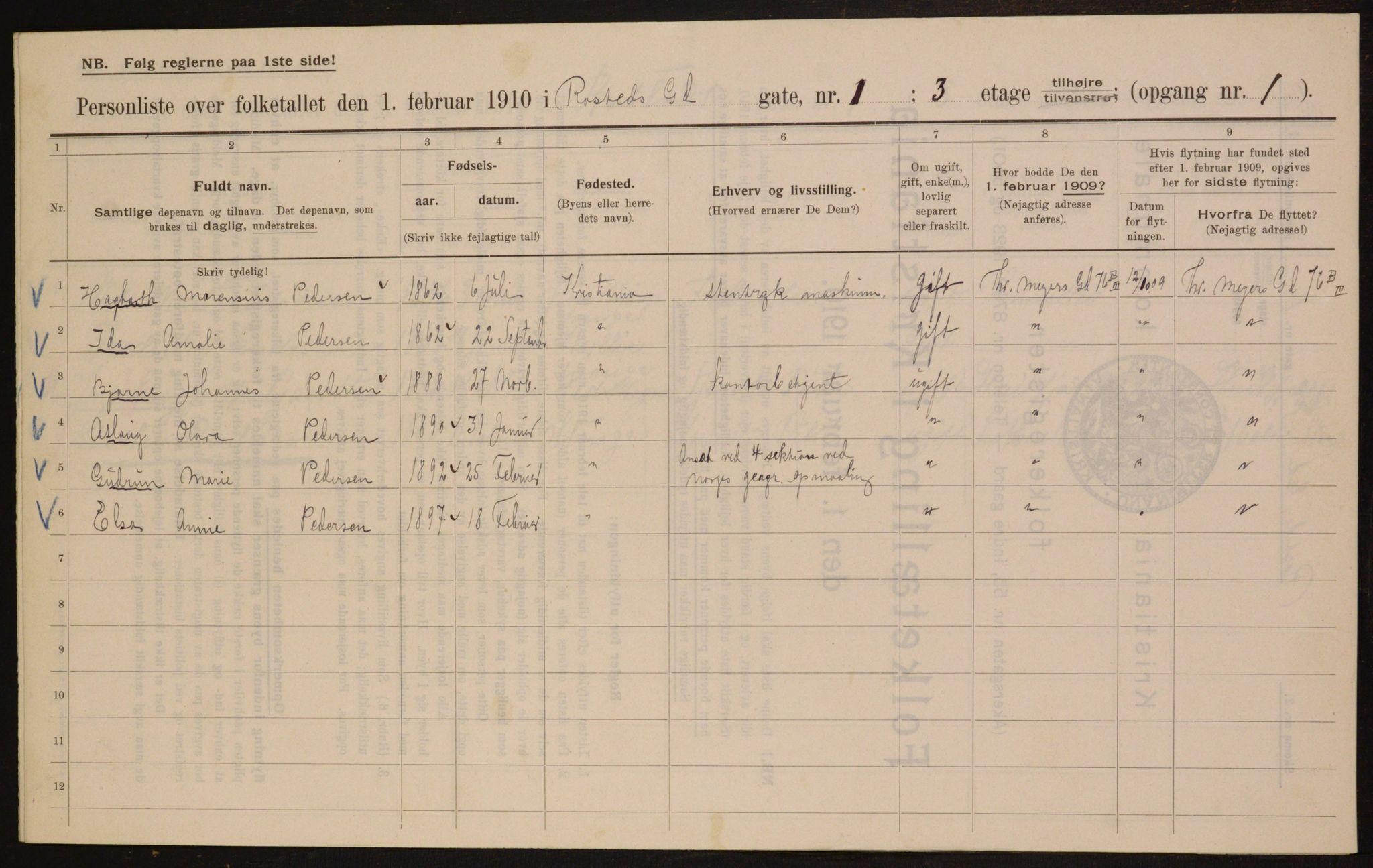 OBA, Kommunal folketelling 1.2.1910 for Kristiania, 1910, s. 80430