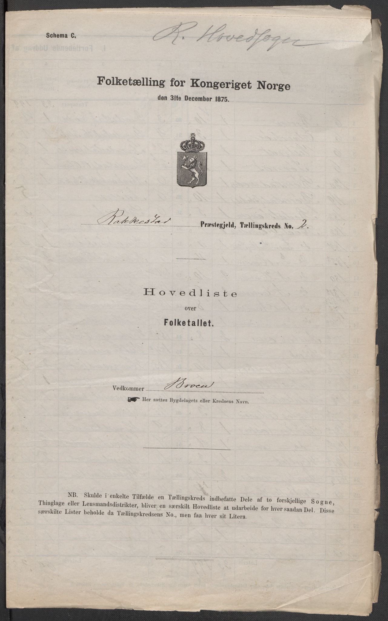 RA, Folketelling 1875 for 0128P Rakkestad prestegjeld, 1875, s. 4