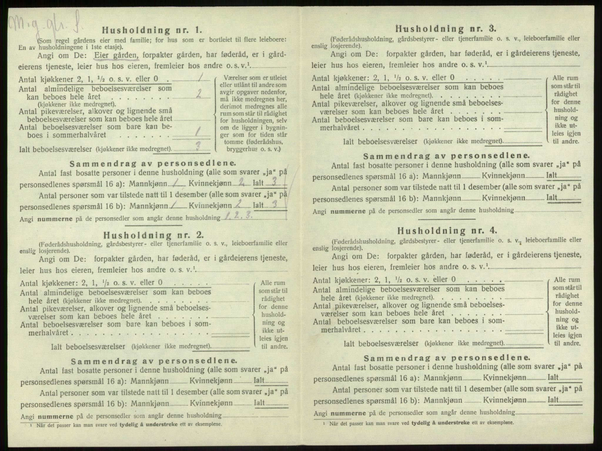 SAB, Folketelling 1920 for 1430 Gaular herred, 1920, s. 262