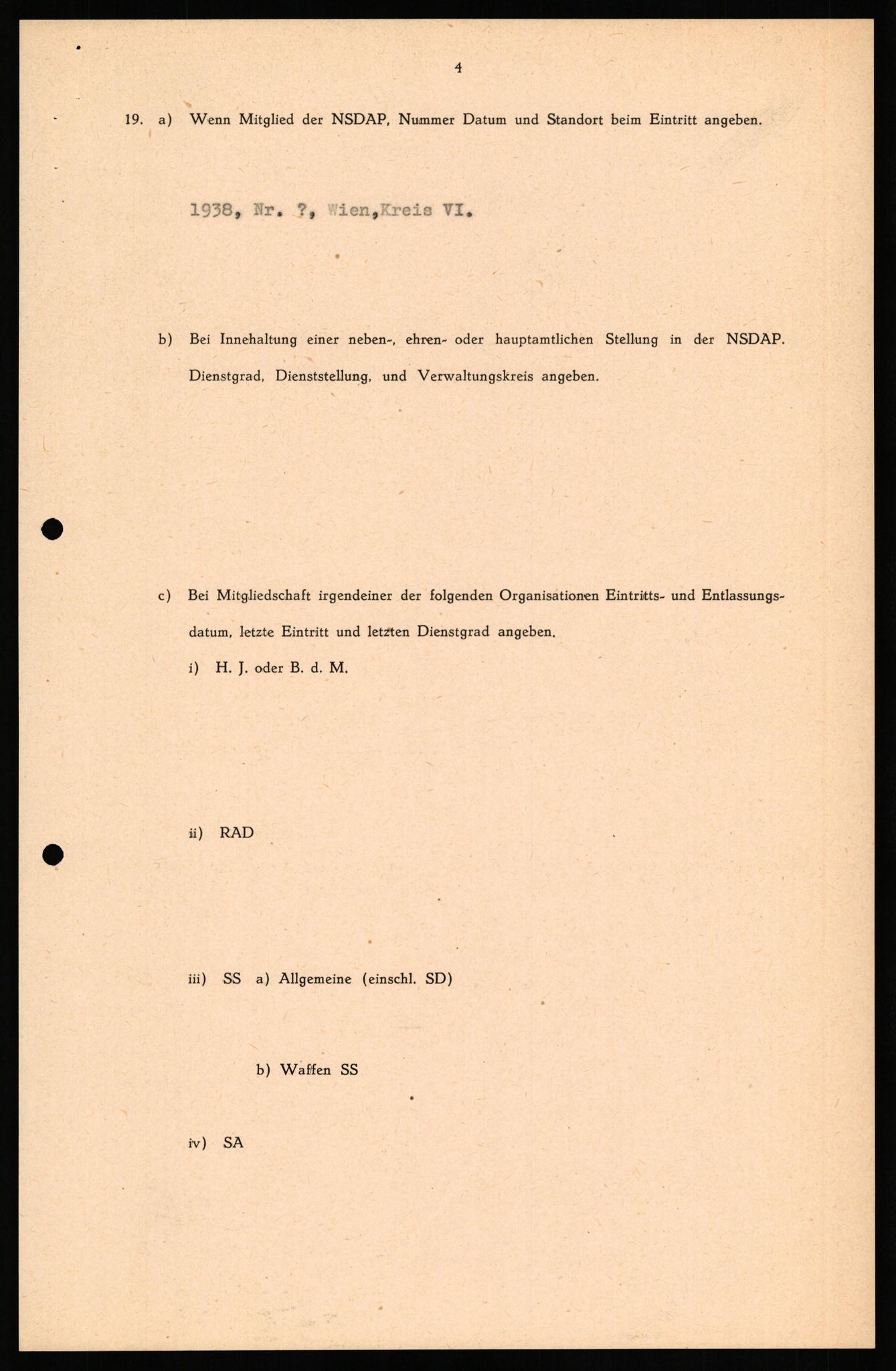 Forsvaret, Forsvarets overkommando II, RA/RAFA-3915/D/Db/L0040: CI Questionaires. Tyske okkupasjonsstyrker i Norge. Østerrikere., 1945-1946, s. 326