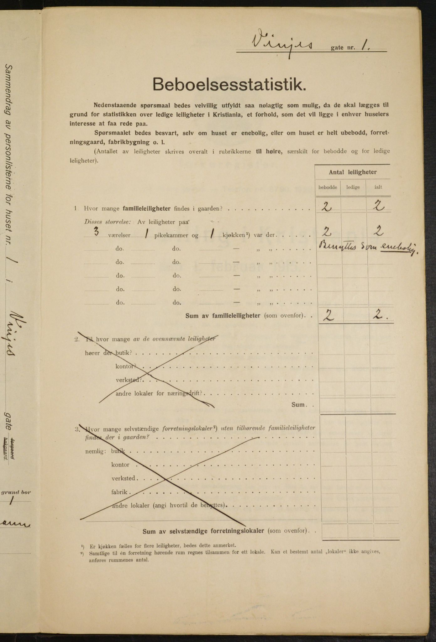 OBA, Kommunal folketelling 1.2.1915 for Kristiania, 1915, s. 124276