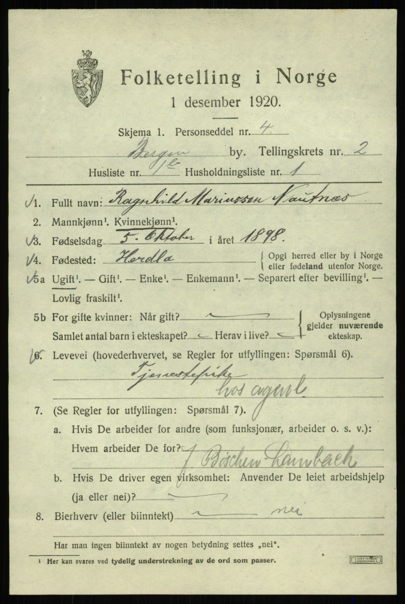 SAB, Folketelling 1920 for 1301 Bergen kjøpstad, 1920, s. 59779