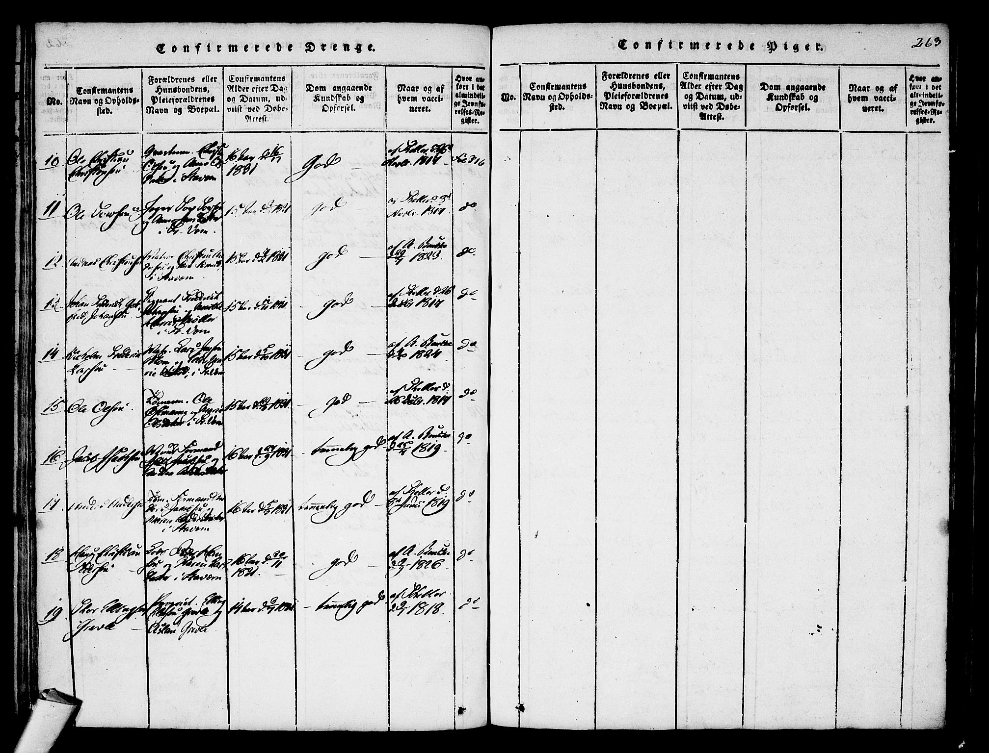 Stavern kirkebøker, SAKO/A-318/F/Fa/L0006: Ministerialbok nr. 6, 1816-1839, s. 263