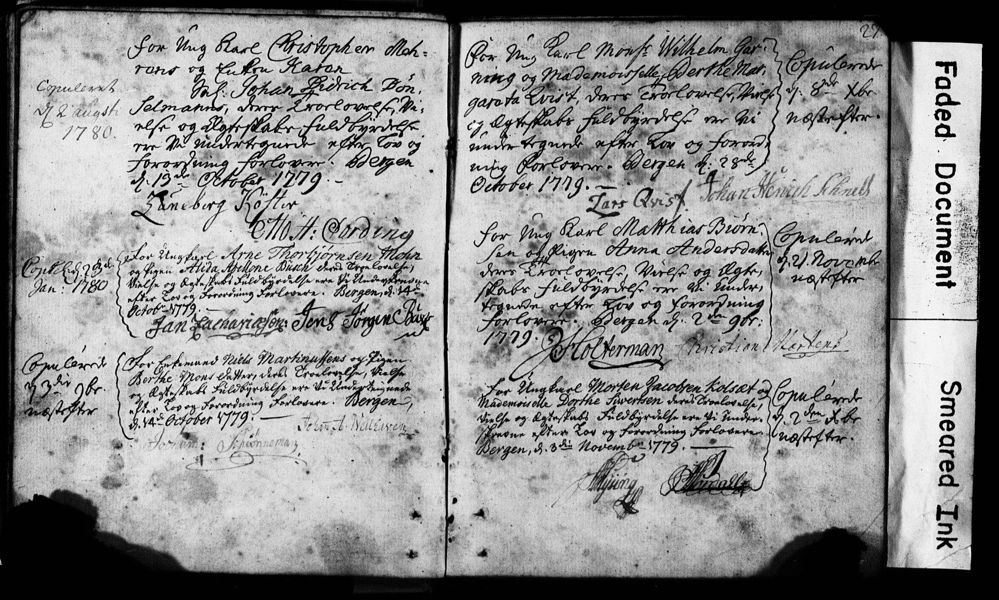 Korskirken sokneprestembete, SAB/A-76101: Forlovererklæringer nr. II.5.1, 1776-1816, s. 27