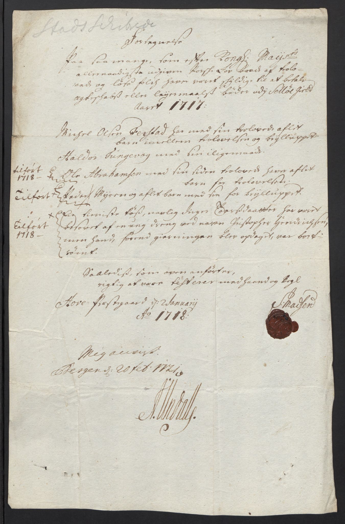 Rentekammeret inntil 1814, Reviderte regnskaper, Fogderegnskap, RA/EA-4092/R53/L3441: Fogderegnskap Sunn- og Nordfjord, 1717-1718, s. 121