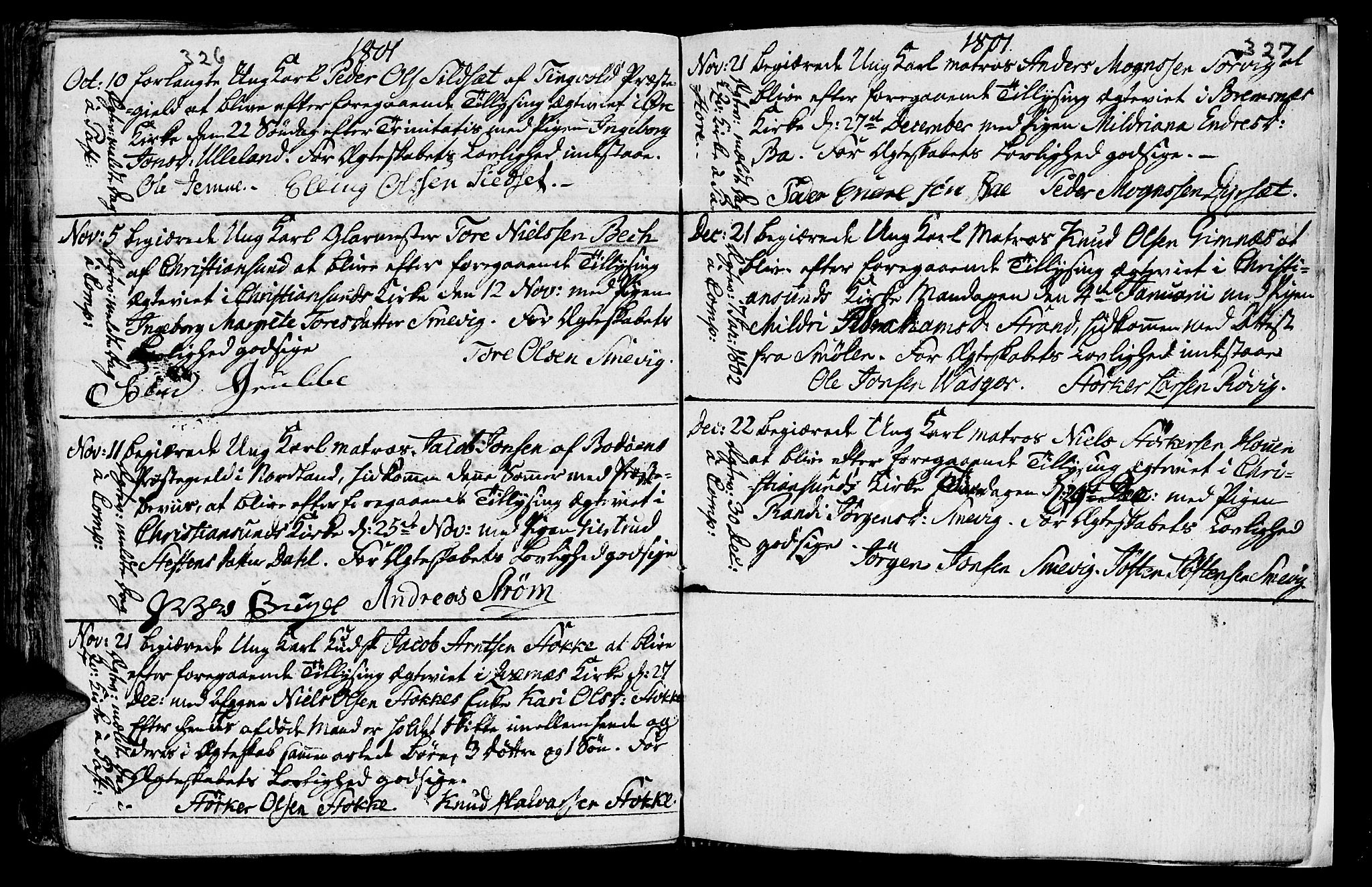 Ministerialprotokoller, klokkerbøker og fødselsregistre - Møre og Romsdal, AV/SAT-A-1454/568/L0794: Ministerialbok nr. 568A03, 1764-1801, s. 326-327