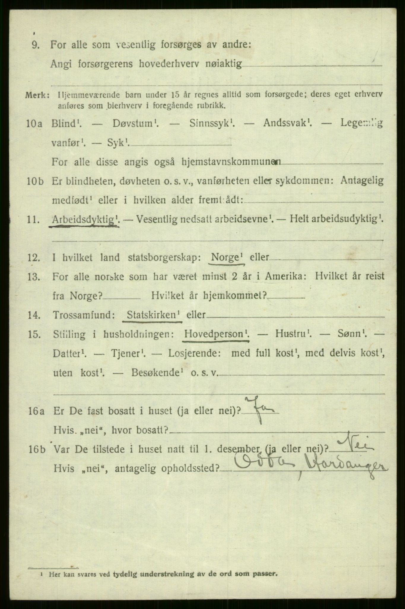 SAB, Folketelling 1920 for 1237 Evanger herred, 1920, s. 4198