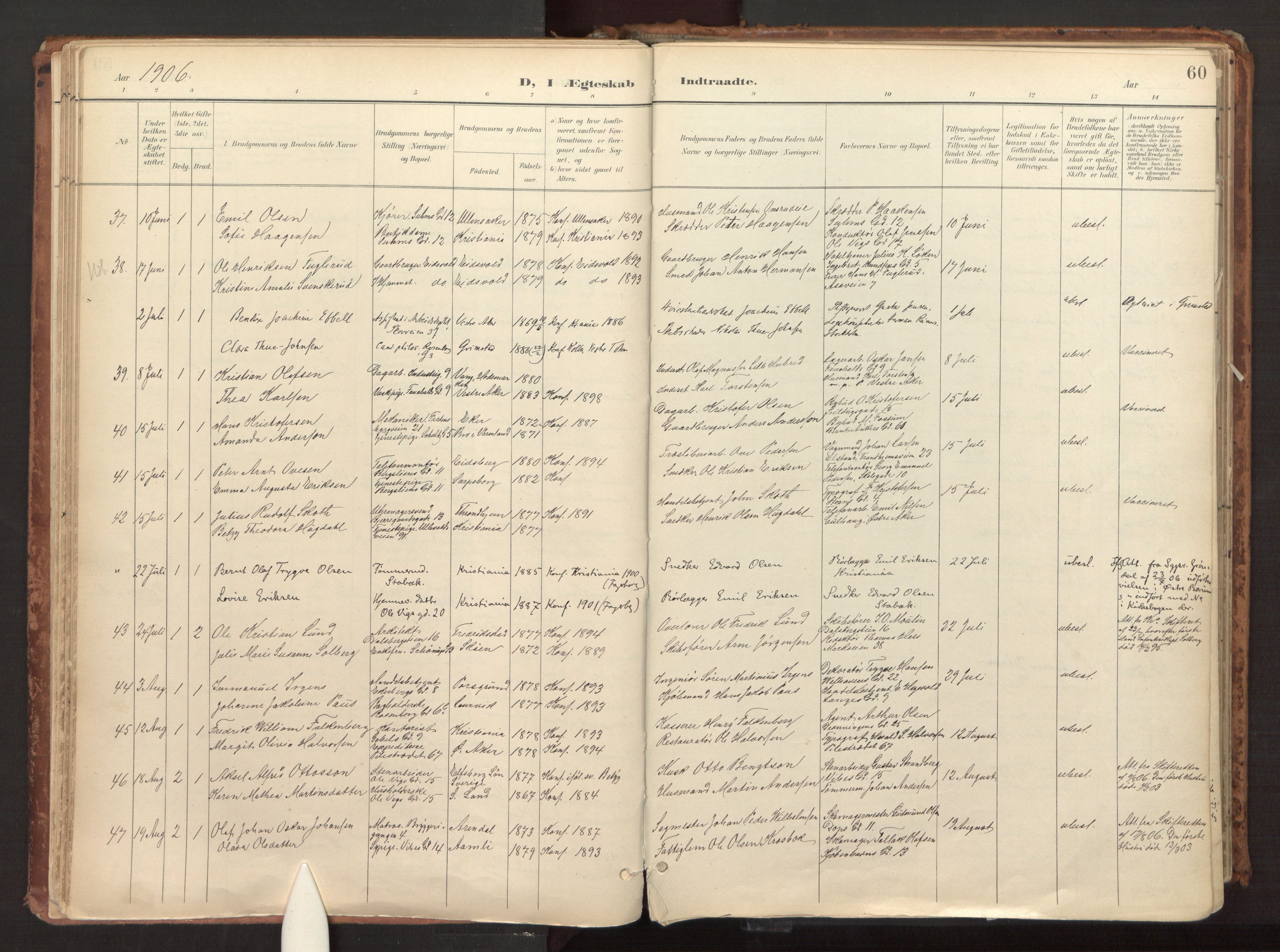 Fagerborg prestekontor Kirkebøker, AV/SAO-A-10844/F/Fa/L0003: Ministerialbok nr. 3, 1898-1916, s. 60