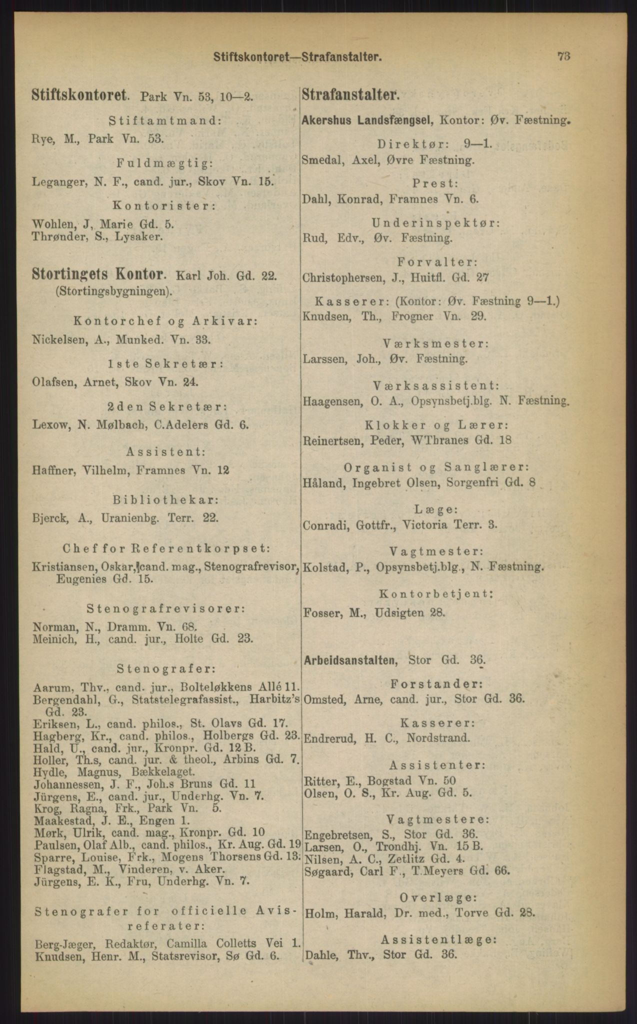 Kristiania/Oslo adressebok, PUBL/-, 1903, s. 73