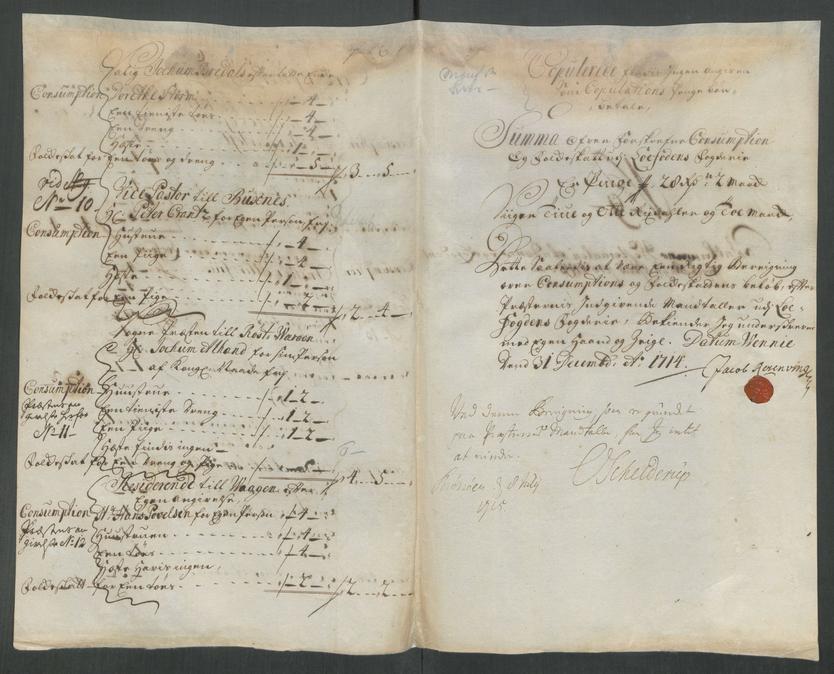 Rentekammeret inntil 1814, Reviderte regnskaper, Fogderegnskap, AV/RA-EA-4092/R67/L4680: Fogderegnskap Vesterålen, Andenes og Lofoten, 1714, s. 86