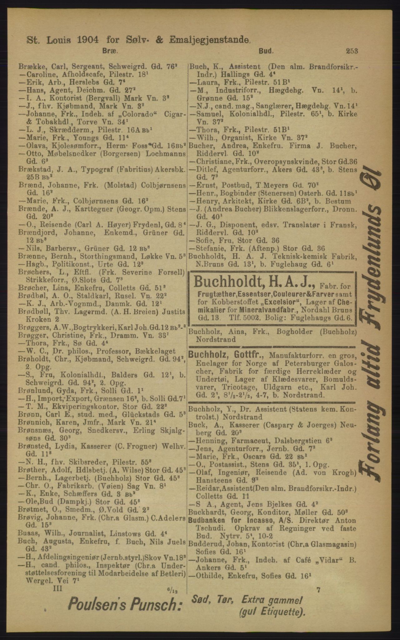Kristiania/Oslo adressebok, PUBL/-, 1906, s. 253