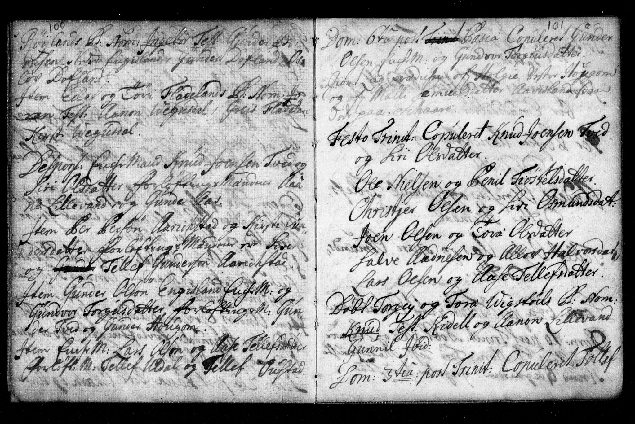 Herefoss sokneprestkontor, AV/SAK-1111-0019/F/Fa/Fab/L0001: Ministerialbok nr. A 1, 1704-1779, s. 100-101