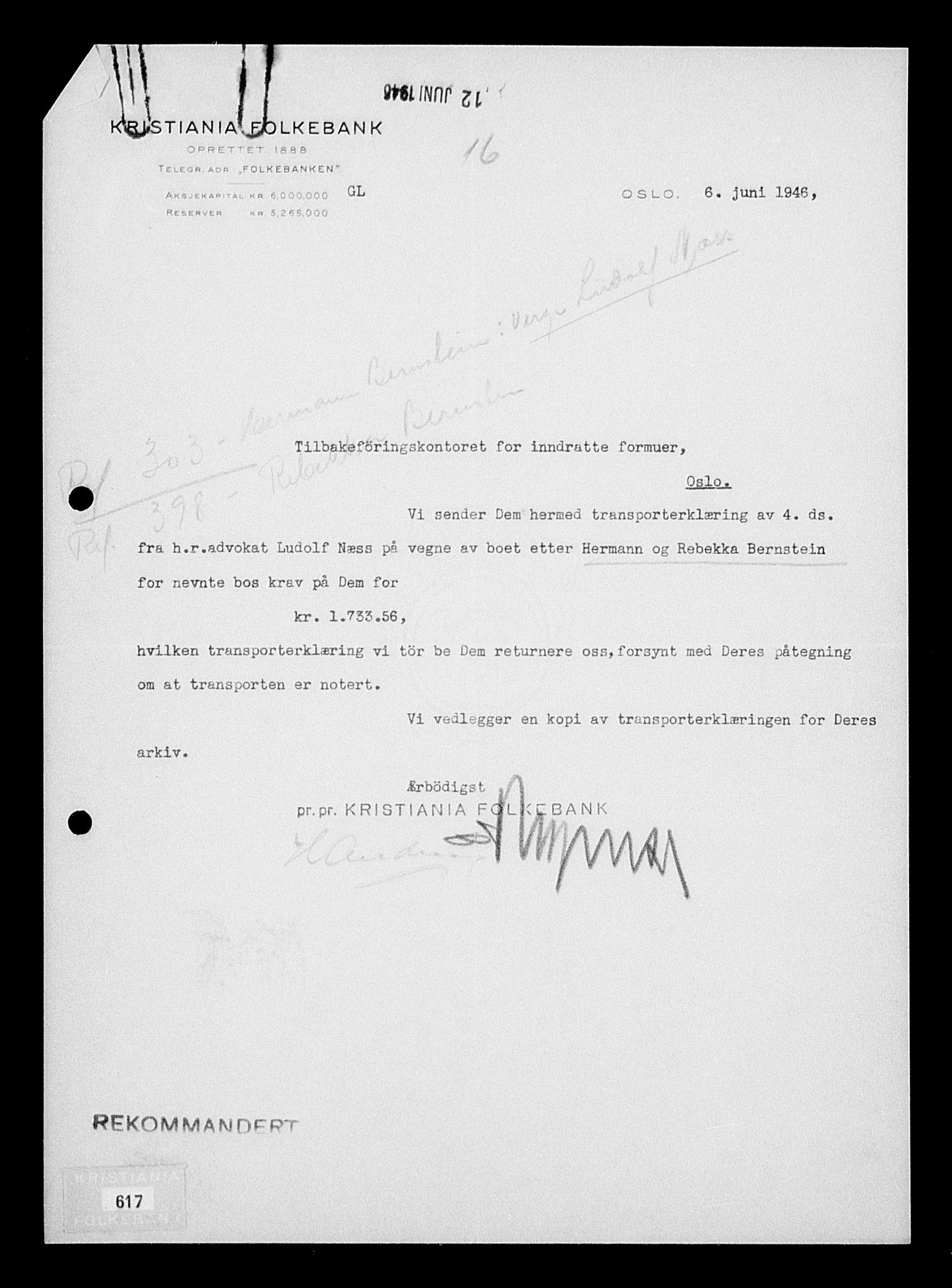 Justisdepartementet, Tilbakeføringskontoret for inndratte formuer, AV/RA-S-1564/H/Hc/Hcc/L0922: --, 1945-1947, s. 543