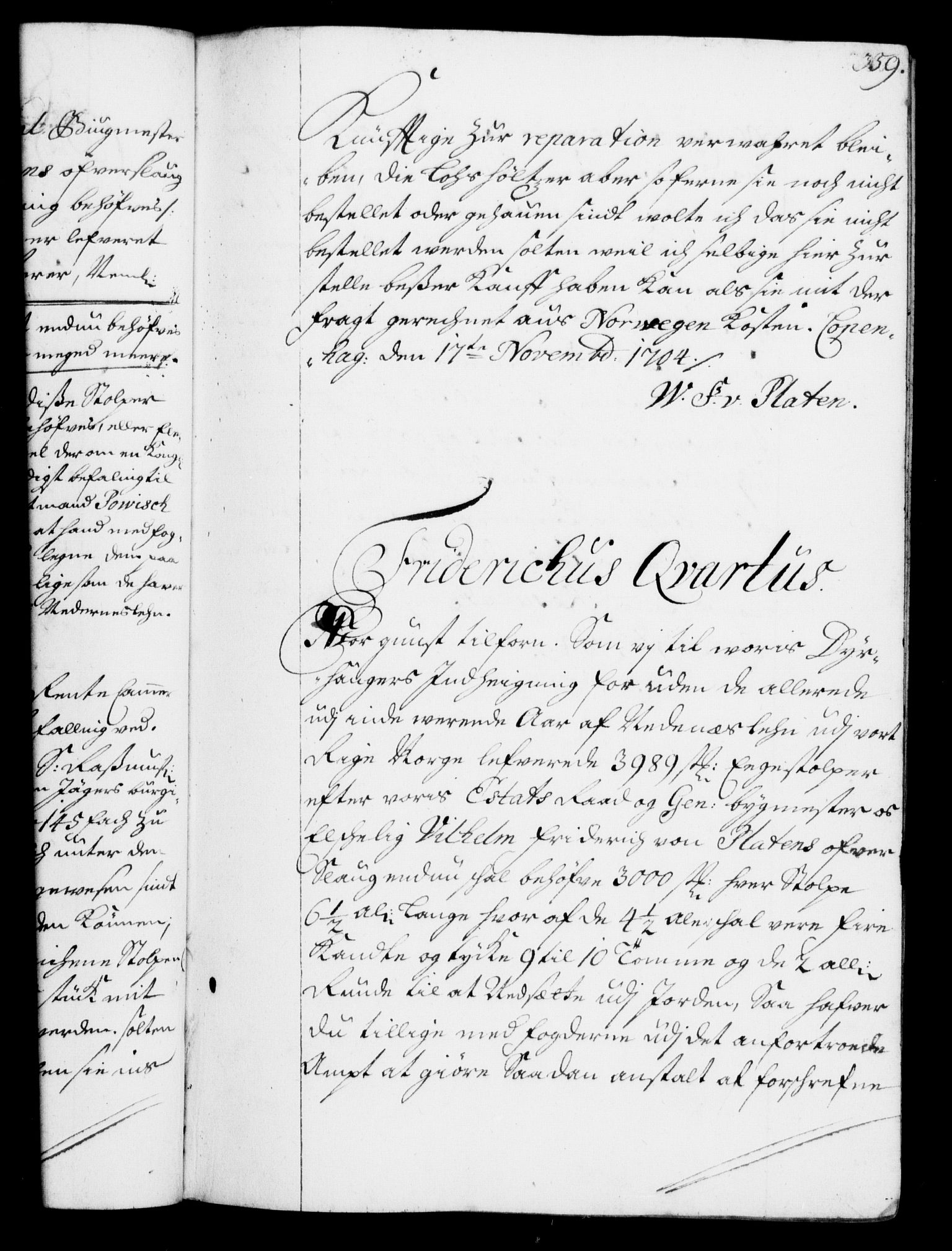 Rentekammeret, Kammerkanselliet, RA/EA-3111/G/Gf/Gfa/L0001: Resolusjonsprotokoll med register (merket RK 52.1), 1695-1706, s. 359
