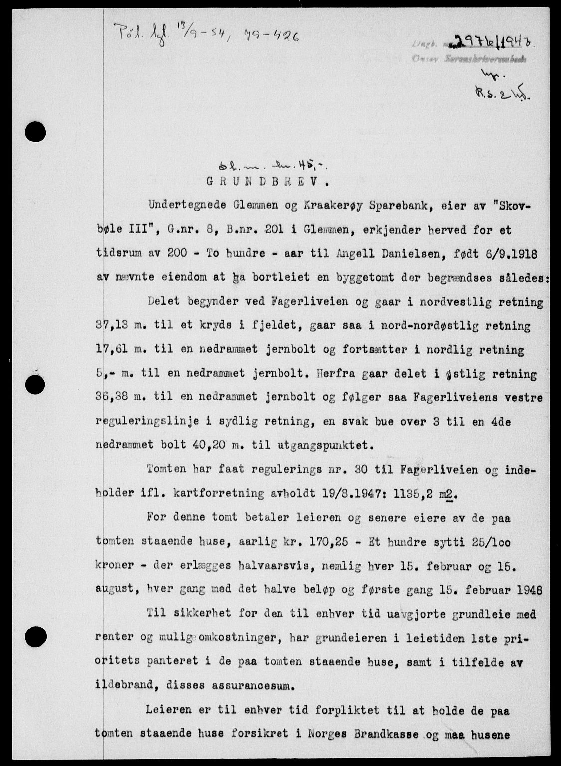 Onsøy sorenskriveri, SAO/A-10474/G/Ga/Gab/L0021: Pantebok nr. II A-21, 1947-1947, Dagboknr: 2976/1947