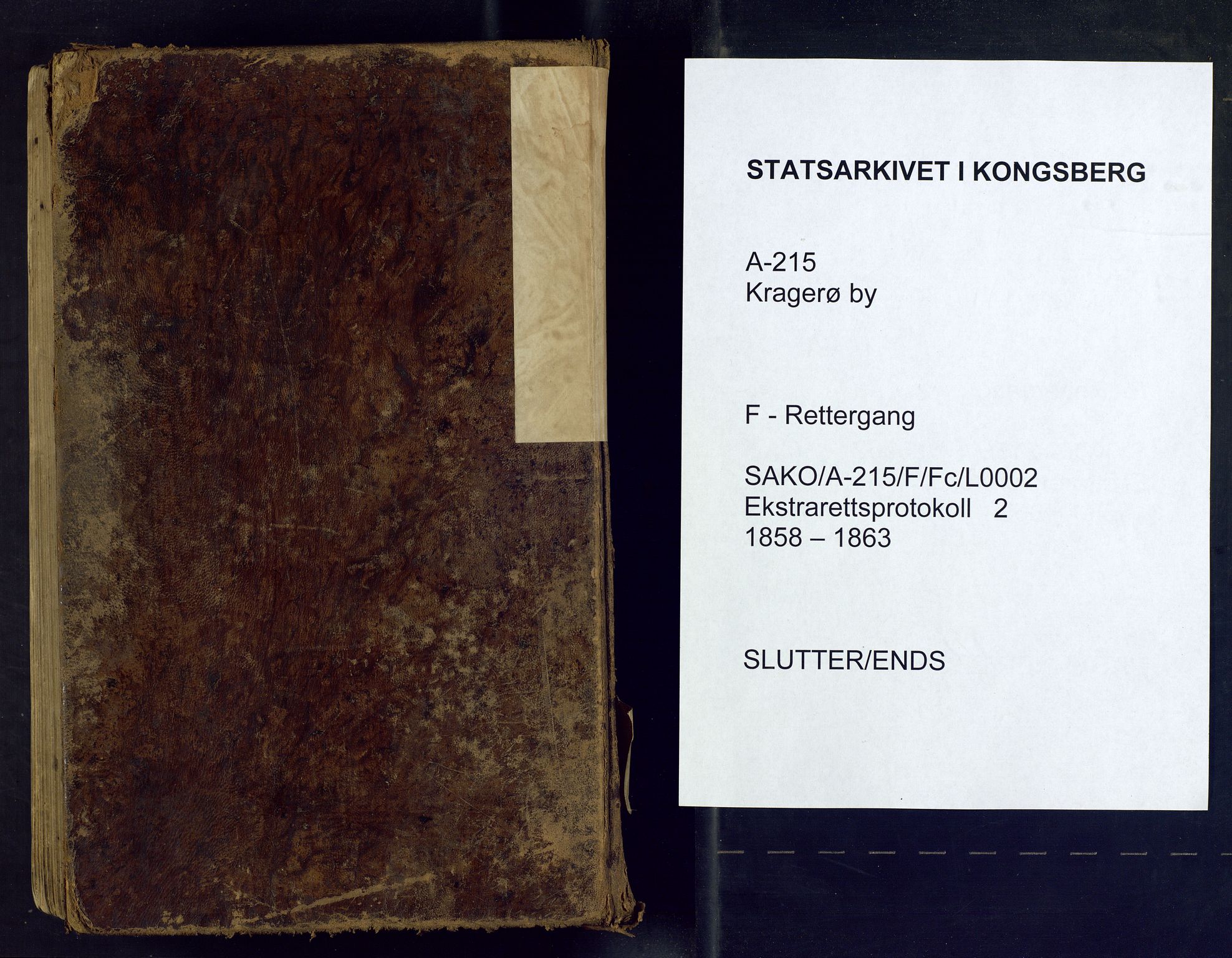 Kragerø byfogd, SAKO/A-215/F/Fc/L0002: Ekstrarettsprotokoll, 1858-1863
