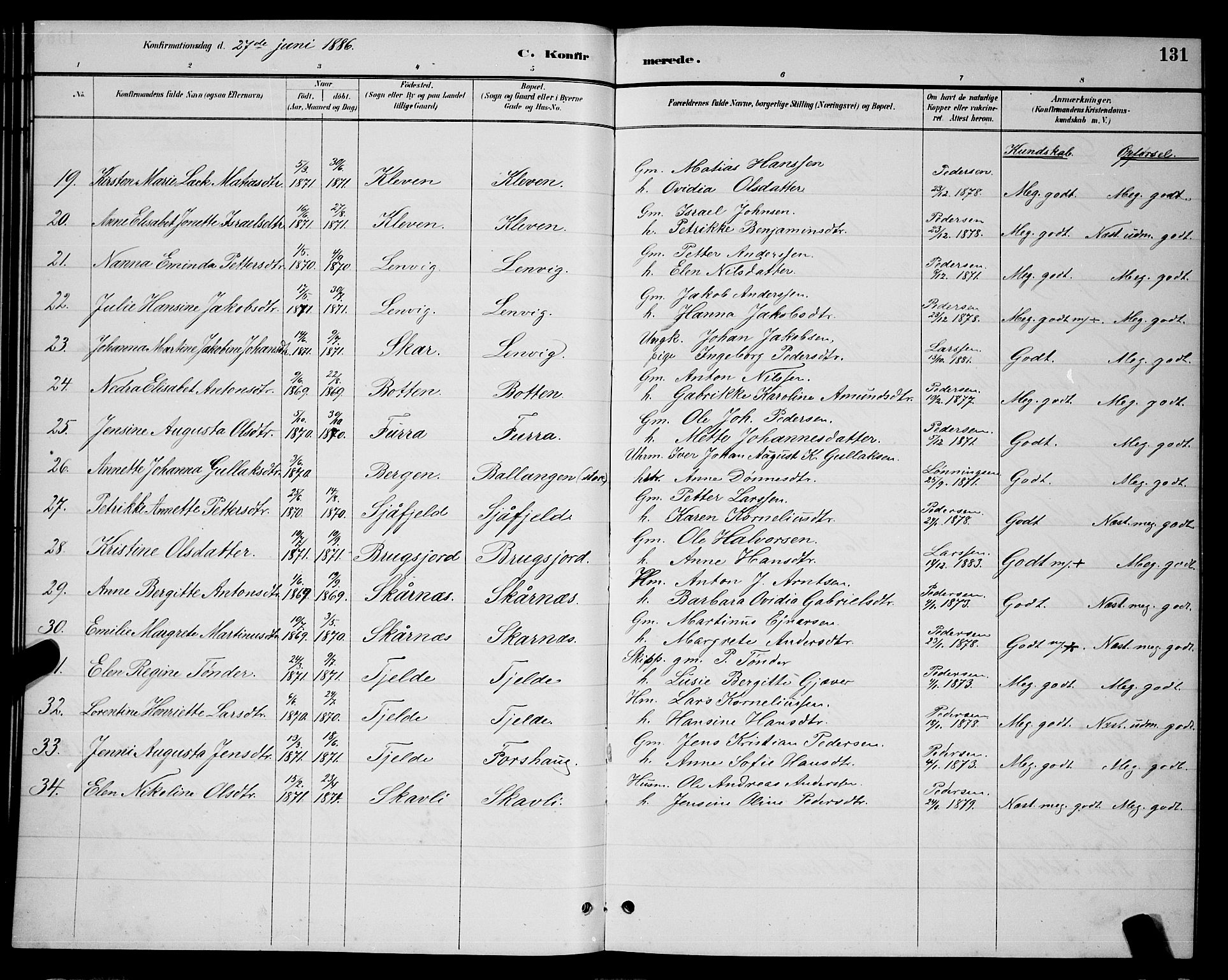 Ministerialprotokoller, klokkerbøker og fødselsregistre - Nordland, AV/SAT-A-1459/863/L0914: Klokkerbok nr. 863C04, 1886-1897, s. 131