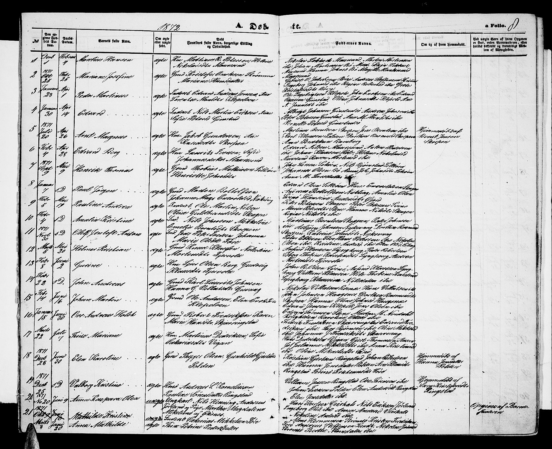 Ministerialprotokoller, klokkerbøker og fødselsregistre - Nordland, AV/SAT-A-1459/891/L1314: Klokkerbok nr. 891C03, 1870-1885, s. 8