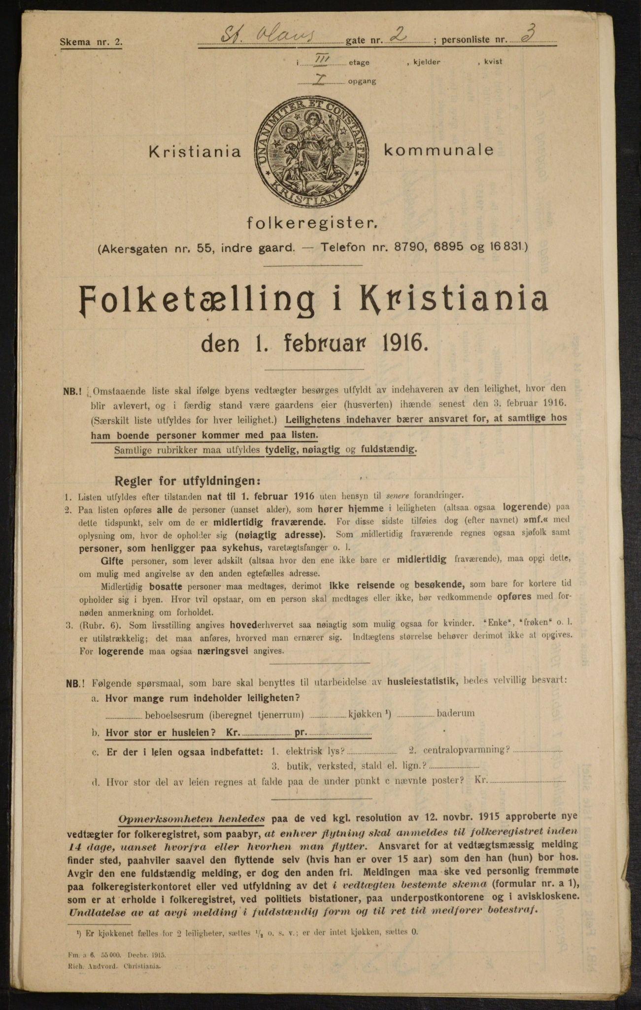 OBA, Kommunal folketelling 1.2.1916 for Kristiania, 1916, s. 90174