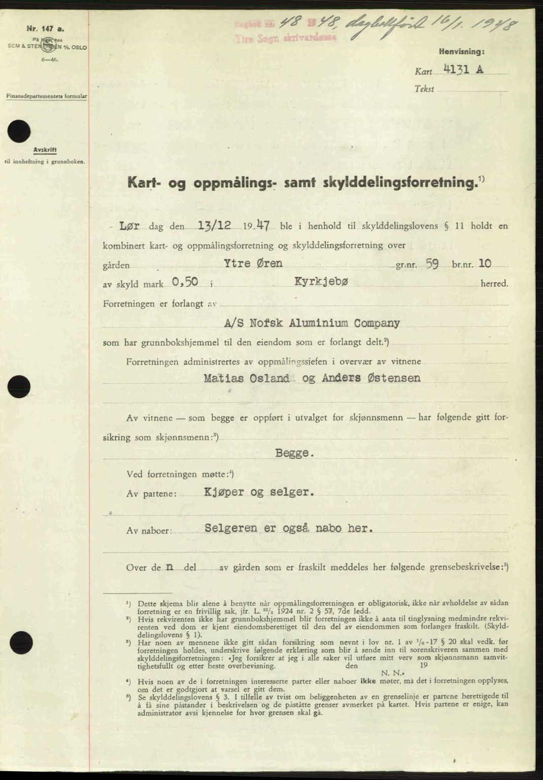 Ytre Sogn tingrett, SAB/A-2601/1/G/Gbb/L0005: Pantebok nr. A3 - A4 (B2), 1947-1948, Dagboknr: 48/1948