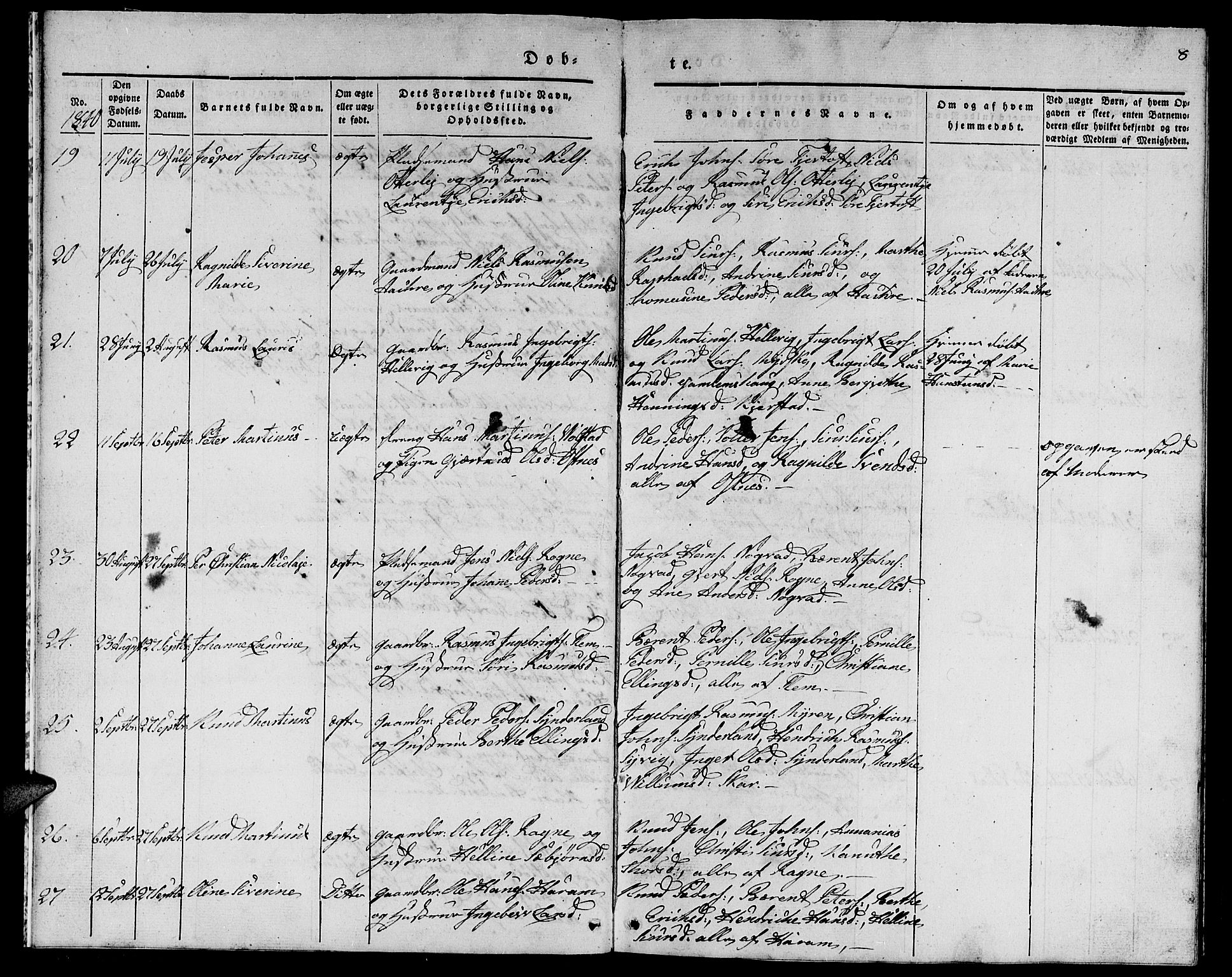 Ministerialprotokoller, klokkerbøker og fødselsregistre - Møre og Romsdal, AV/SAT-A-1454/536/L0507: Klokkerbok nr. 536C02, 1839-1859, s. 8