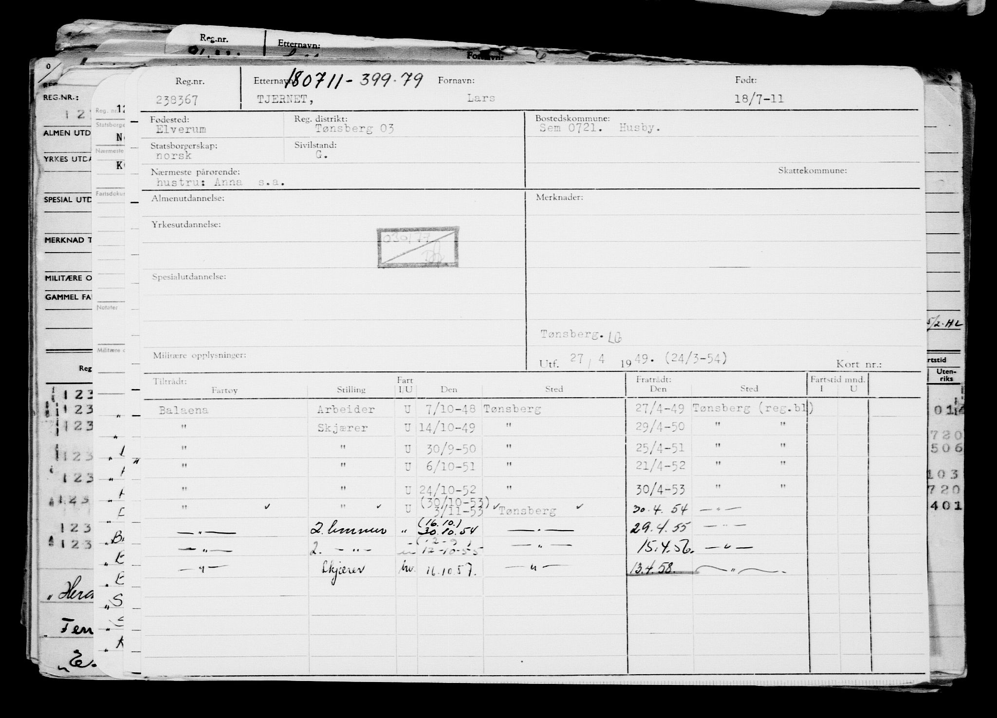 Direktoratet for sjømenn, AV/RA-S-3545/G/Gb/L0098: Hovedkort, 1911, s. 338