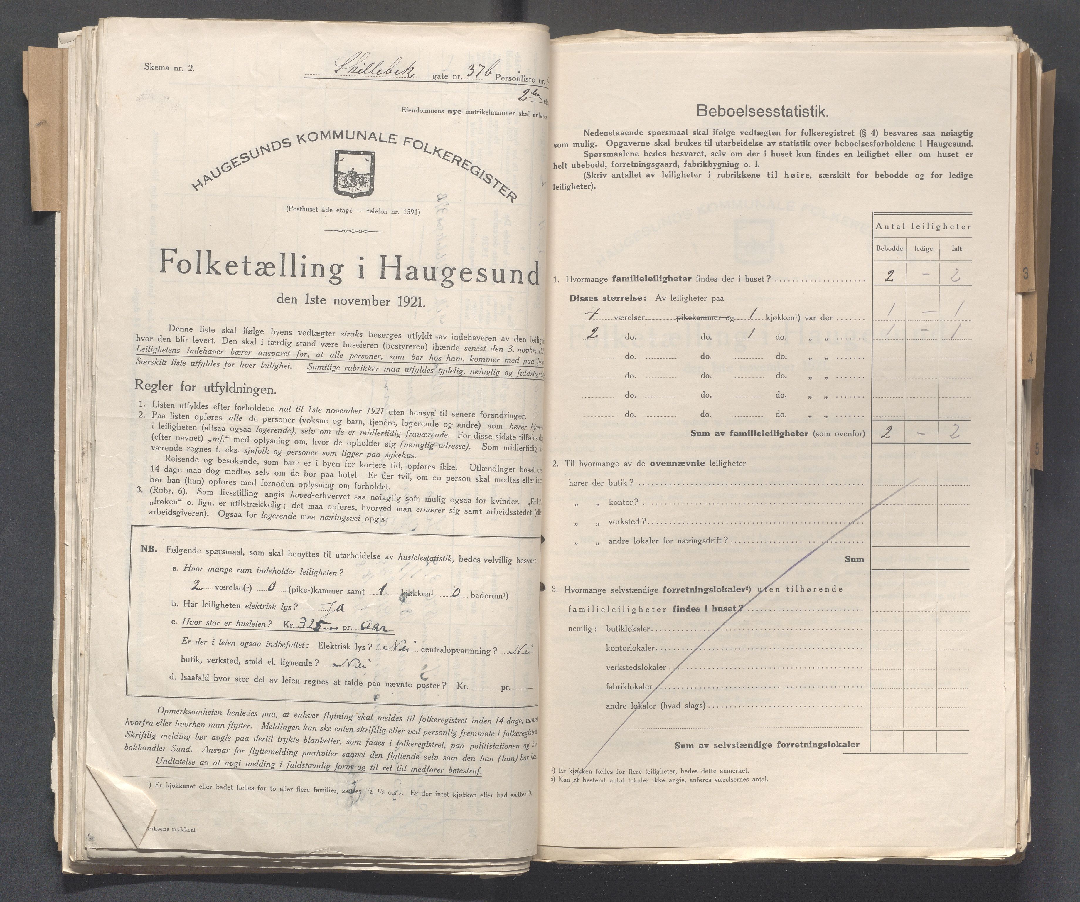 IKAR, Kommunal folketelling 1.11.1921 for Haugesund, 1921, s. 3960