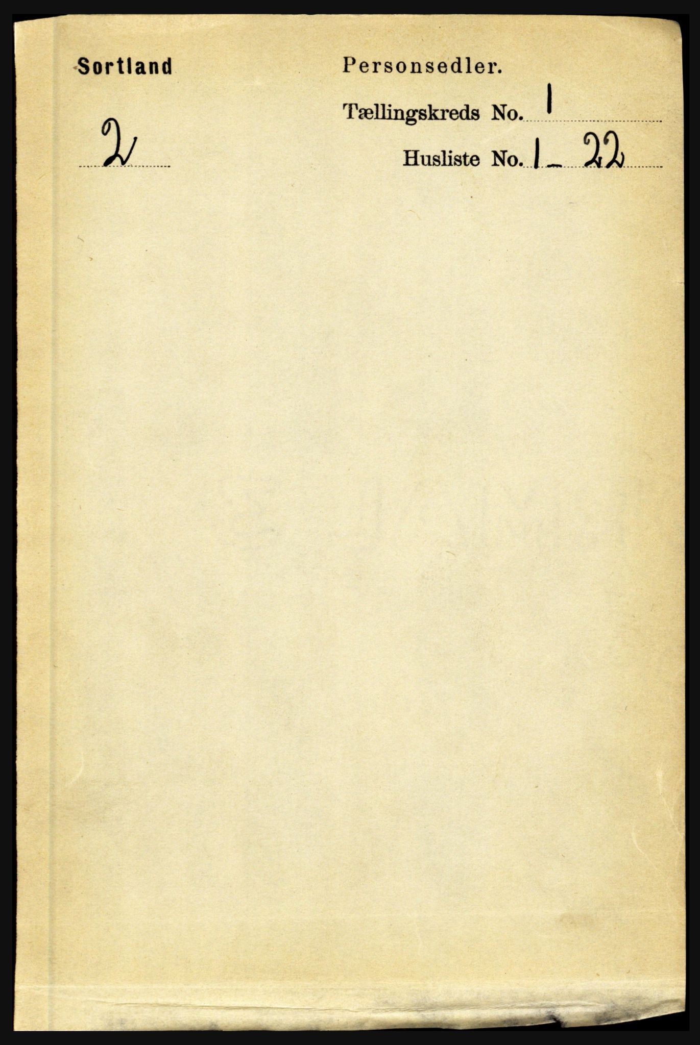 RA, Folketelling 1891 for 1870 Sortland herred, 1891, s. 122