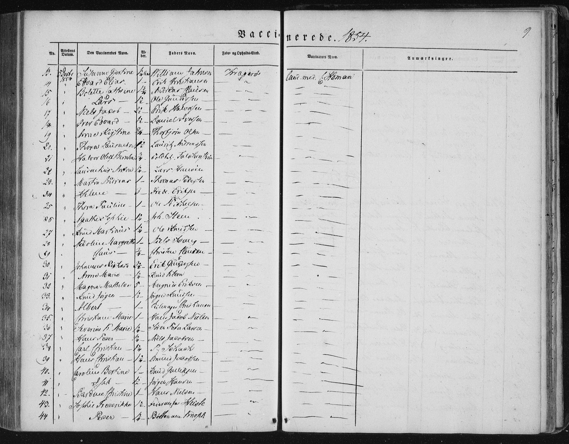 Kragerø kirkebøker, AV/SAKO-A-278/F/Fa/L0006: Ministerialbok nr. 6, 1847-1861, s. 9