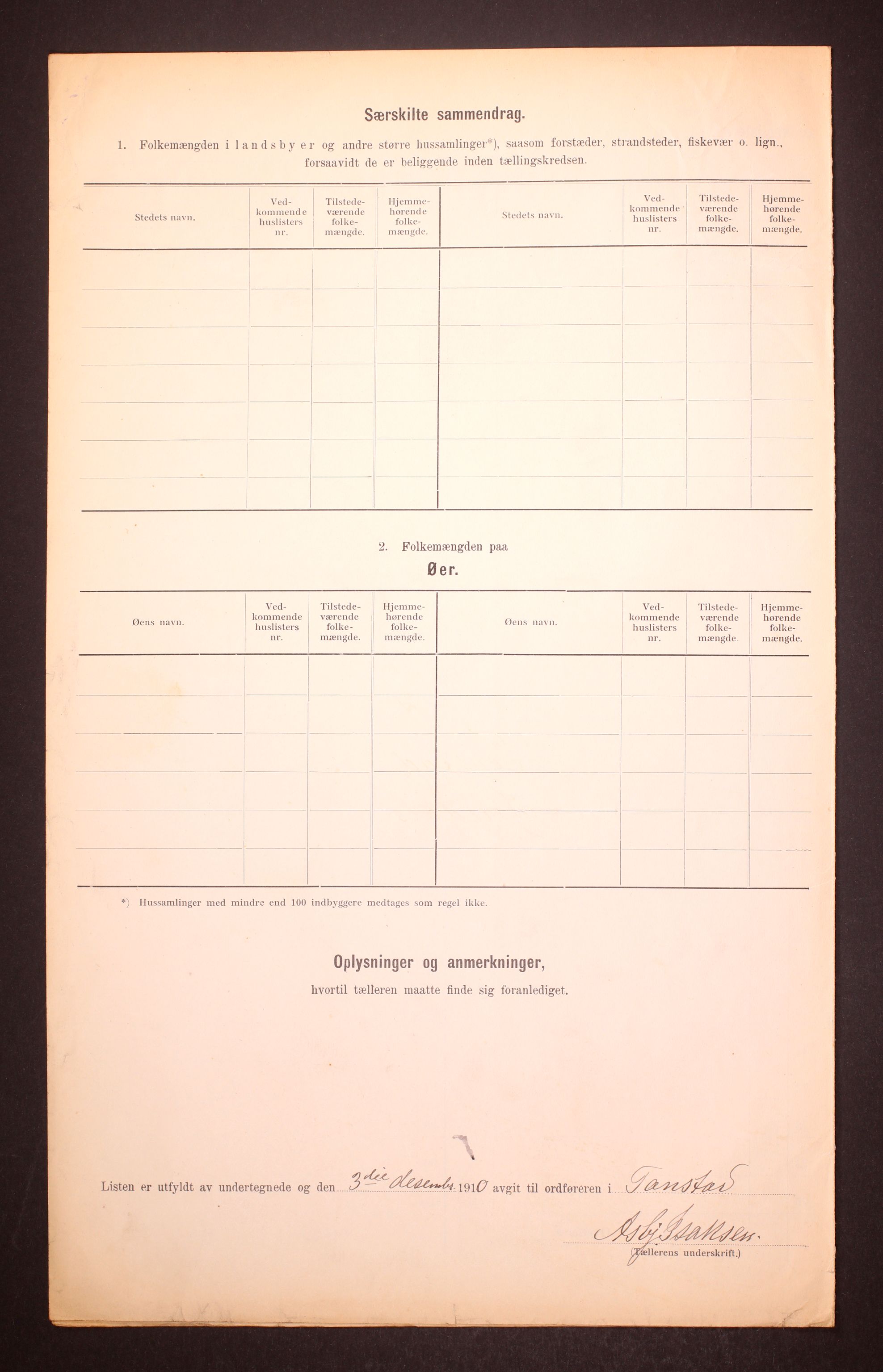 RA, Folketelling 1910 for 1046 Tonstad herred, 1910, s. 6