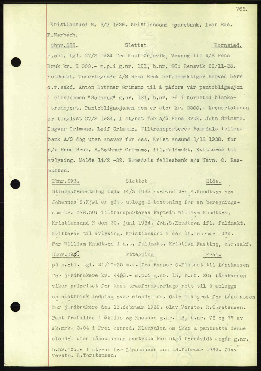 Nordmøre sorenskriveri, SAT/A-4132/1/2/2Ca: Pantebok nr. C80, 1936-1939, Dagboknr: 388/1939