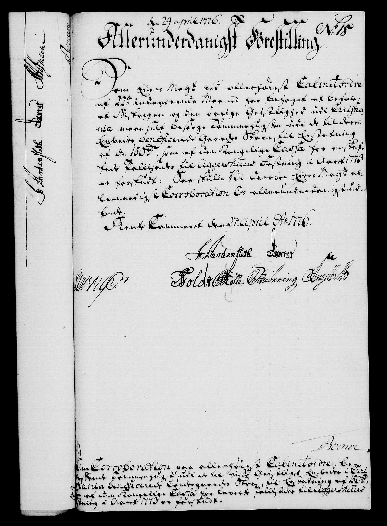 Rentekammeret, Kammerkanselliet, RA/EA-3111/G/Gf/Gfa/L0058: Norsk relasjons- og resolusjonsprotokoll (merket RK 52.58), 1776, s. 102